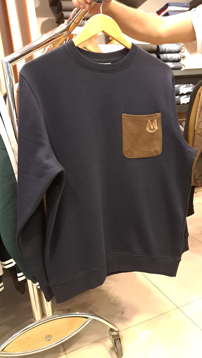 Suede Pocket Sweatshirt
