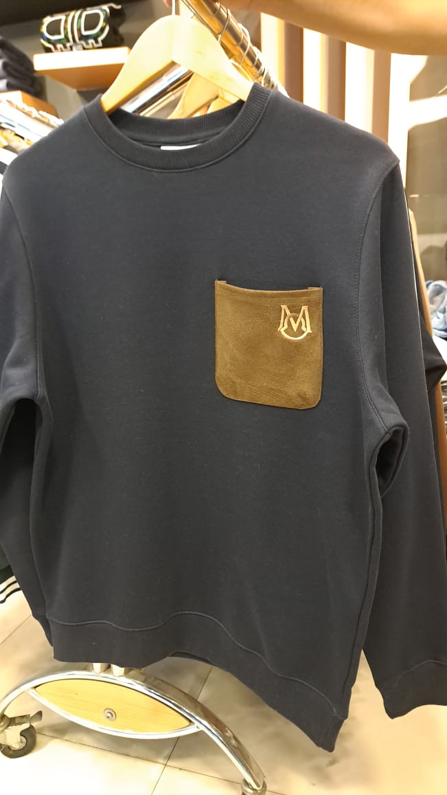 Suede Pocket Sweatshirt