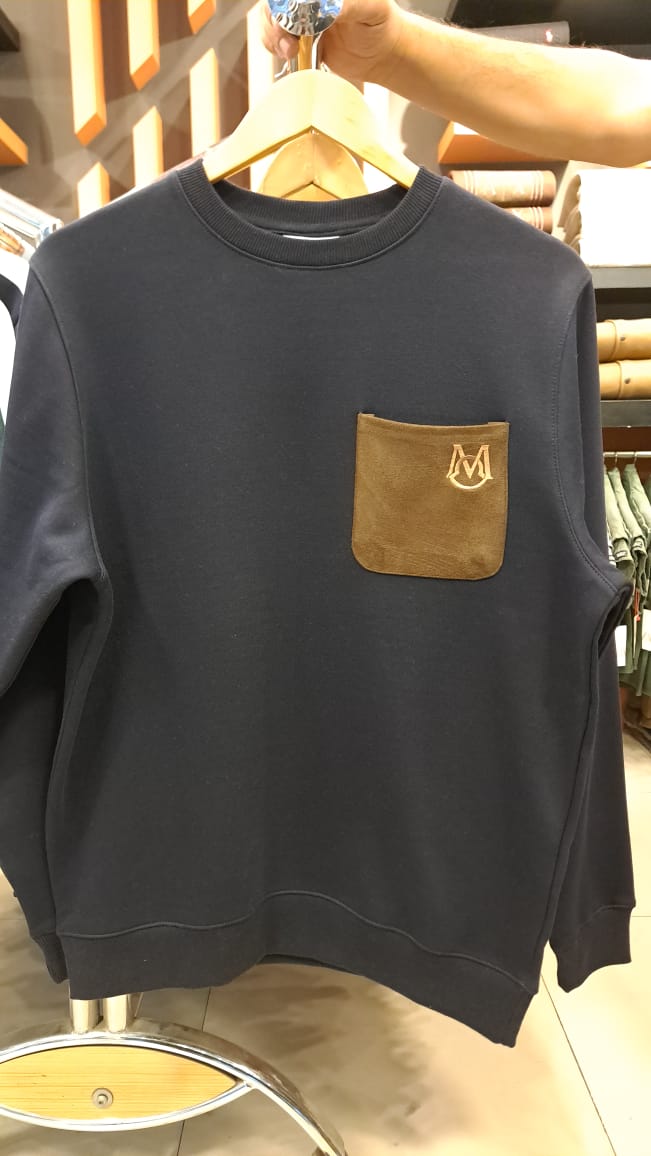 Suede Pocket Sweatshirt