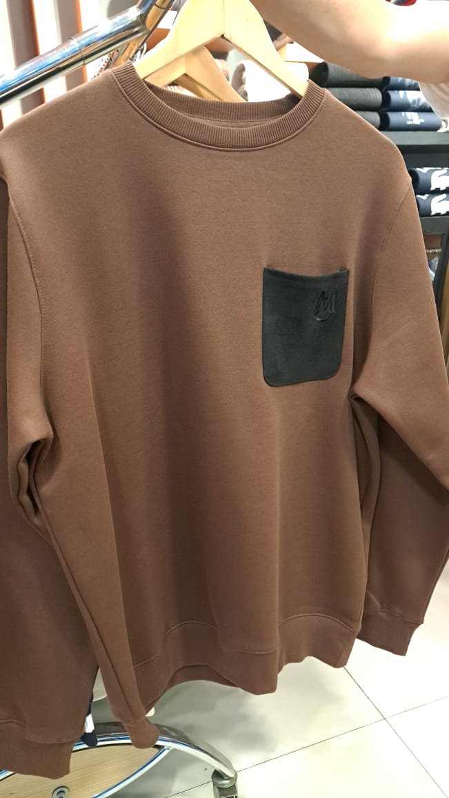 Suede Pocket Sweatshirt