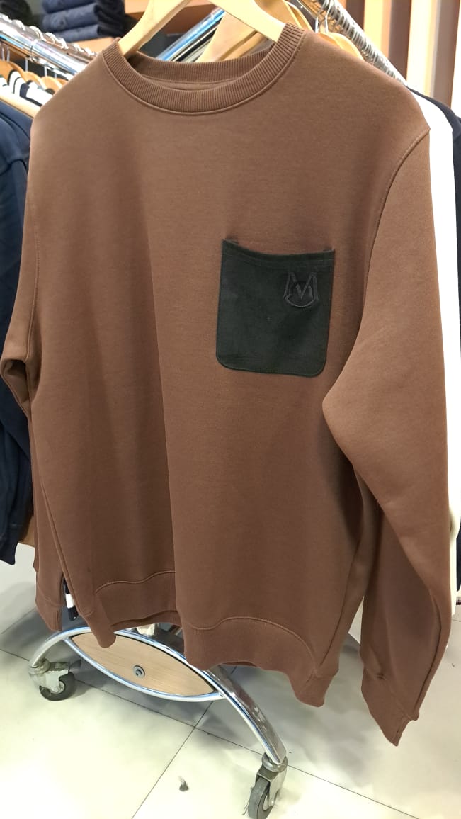 Suede Pocket Sweatshirt