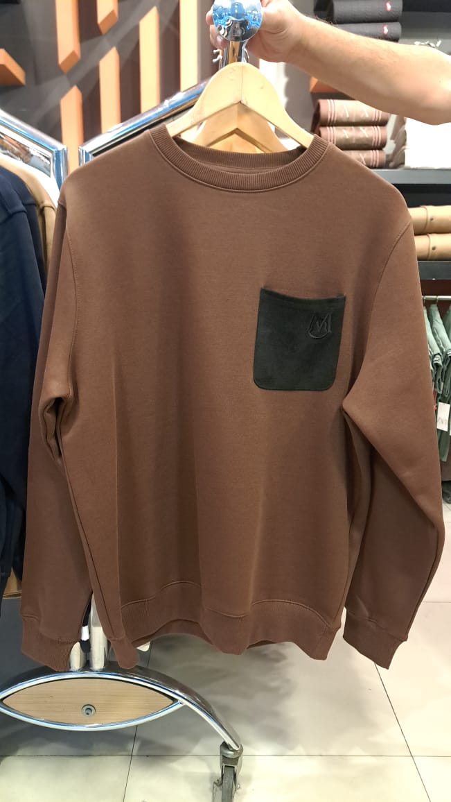 Suede Pocket Sweatshirt