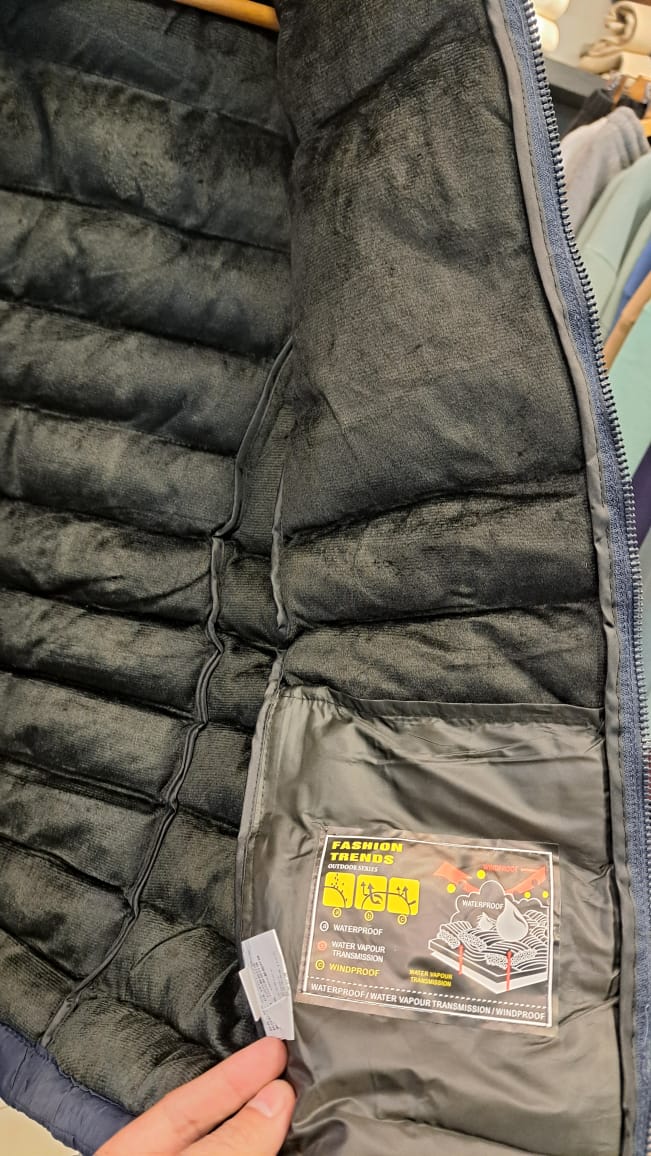 Puffer Jacket with Detachable Hoodie (Navy)