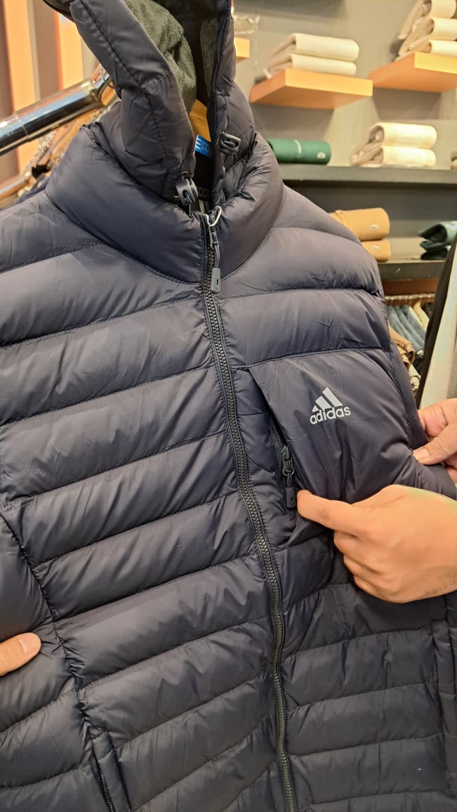 Puffer Jacket with Detachable Hoodie (Navy)