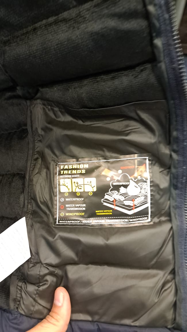 Puffer Jacket with Detachable Hoodie (Navy)