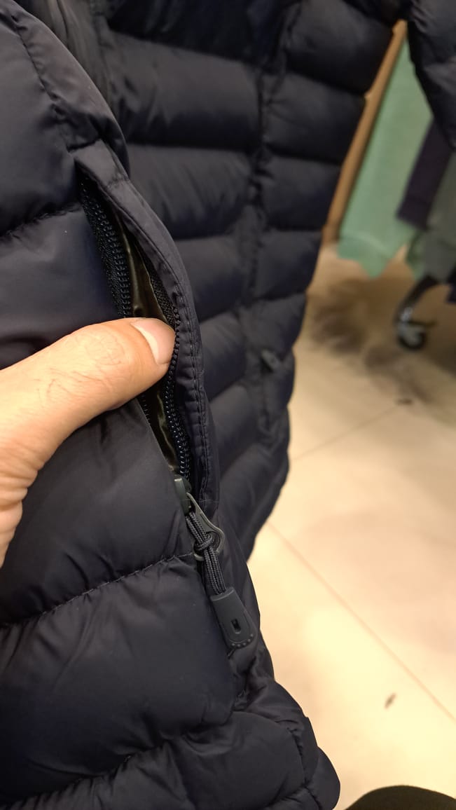 Puffer Jacket with Detachable Hoodie (Navy)
