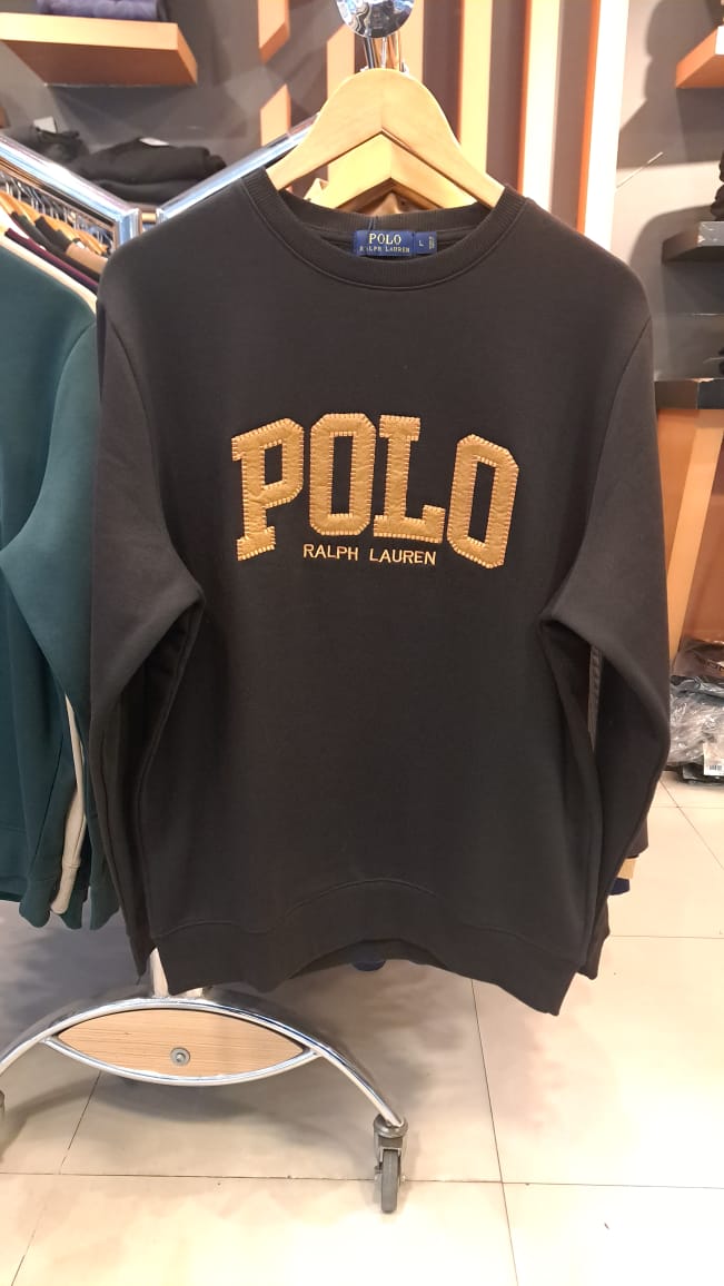 Embroidered Logo Sweatshirt  ( BLACK )