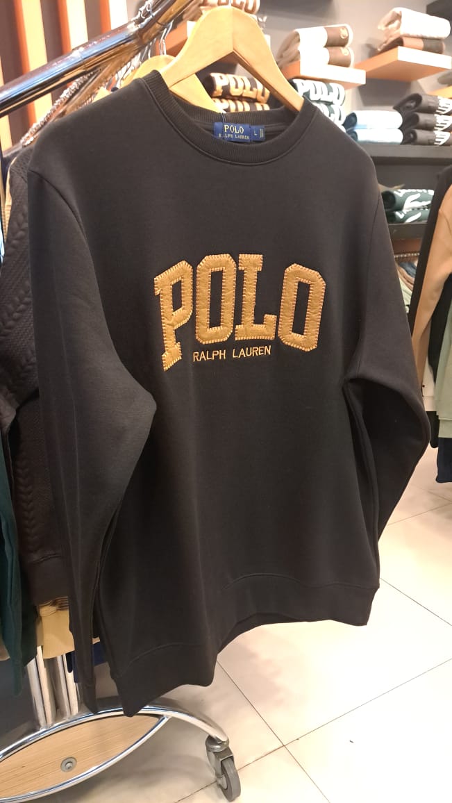 Embroidered Logo Sweatshirt  ( BLACK )