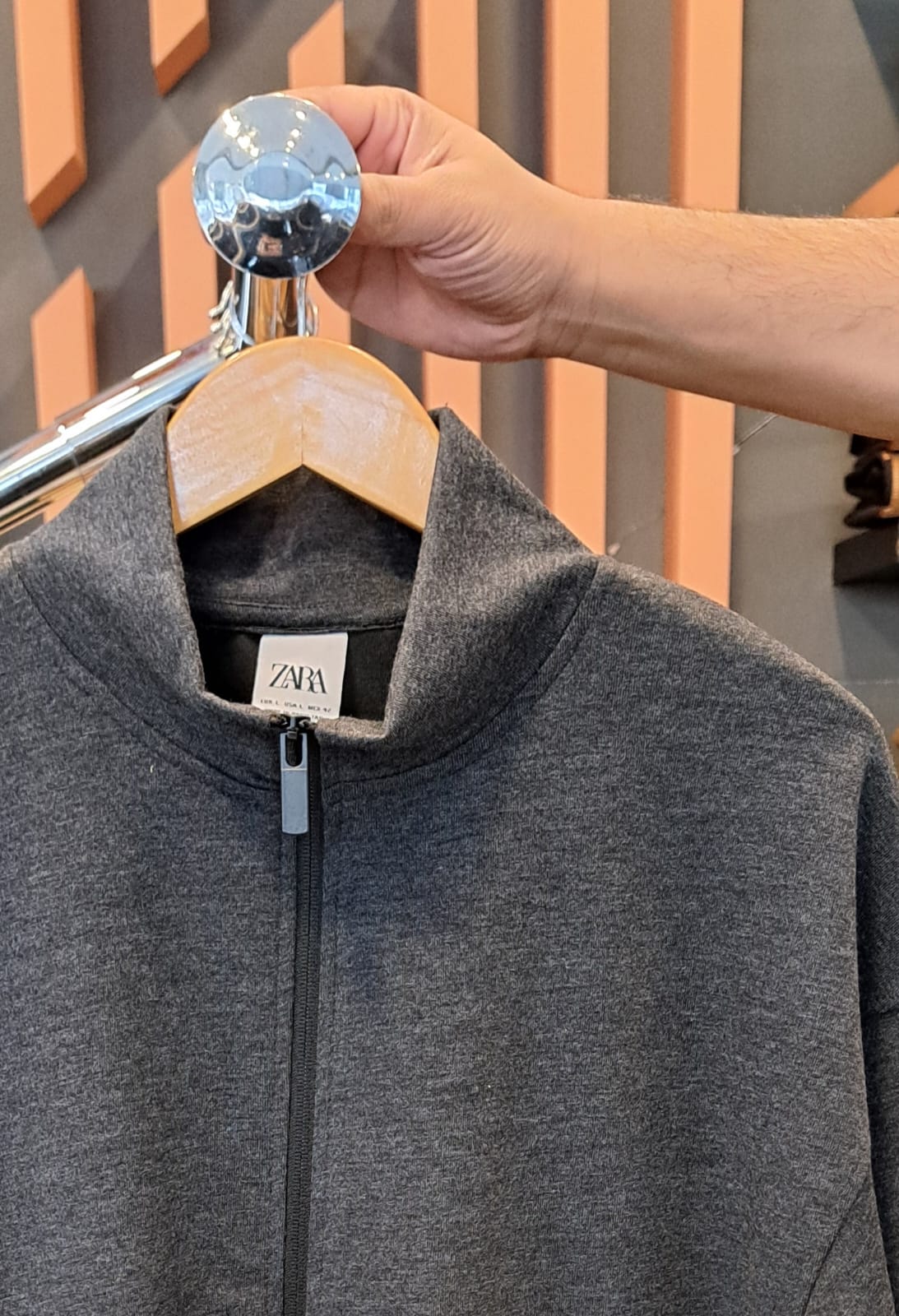 TRACK ZIPPER WITH ZIP UP POCKETS (CHARCOAL GREY)