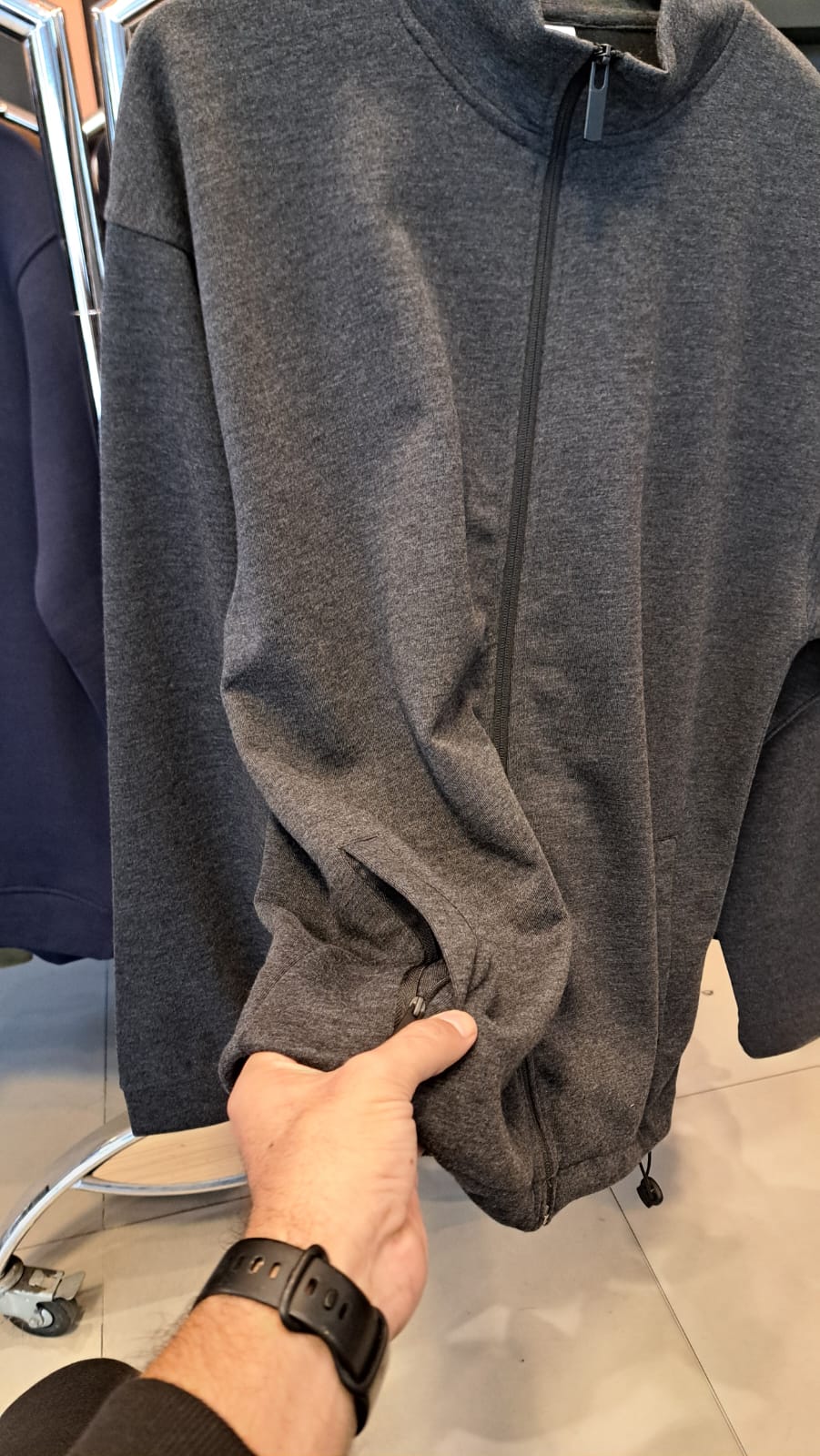 TRACK ZIPPER WITH ZIP UP POCKETS (CHARCOAL GREY)