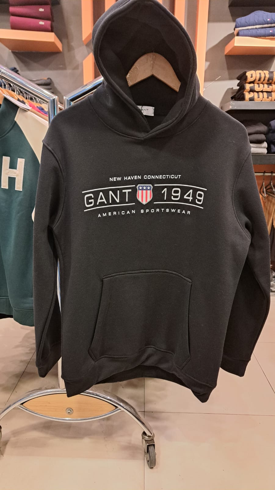 Pull Over Hoodie with Printed Logo (Black)