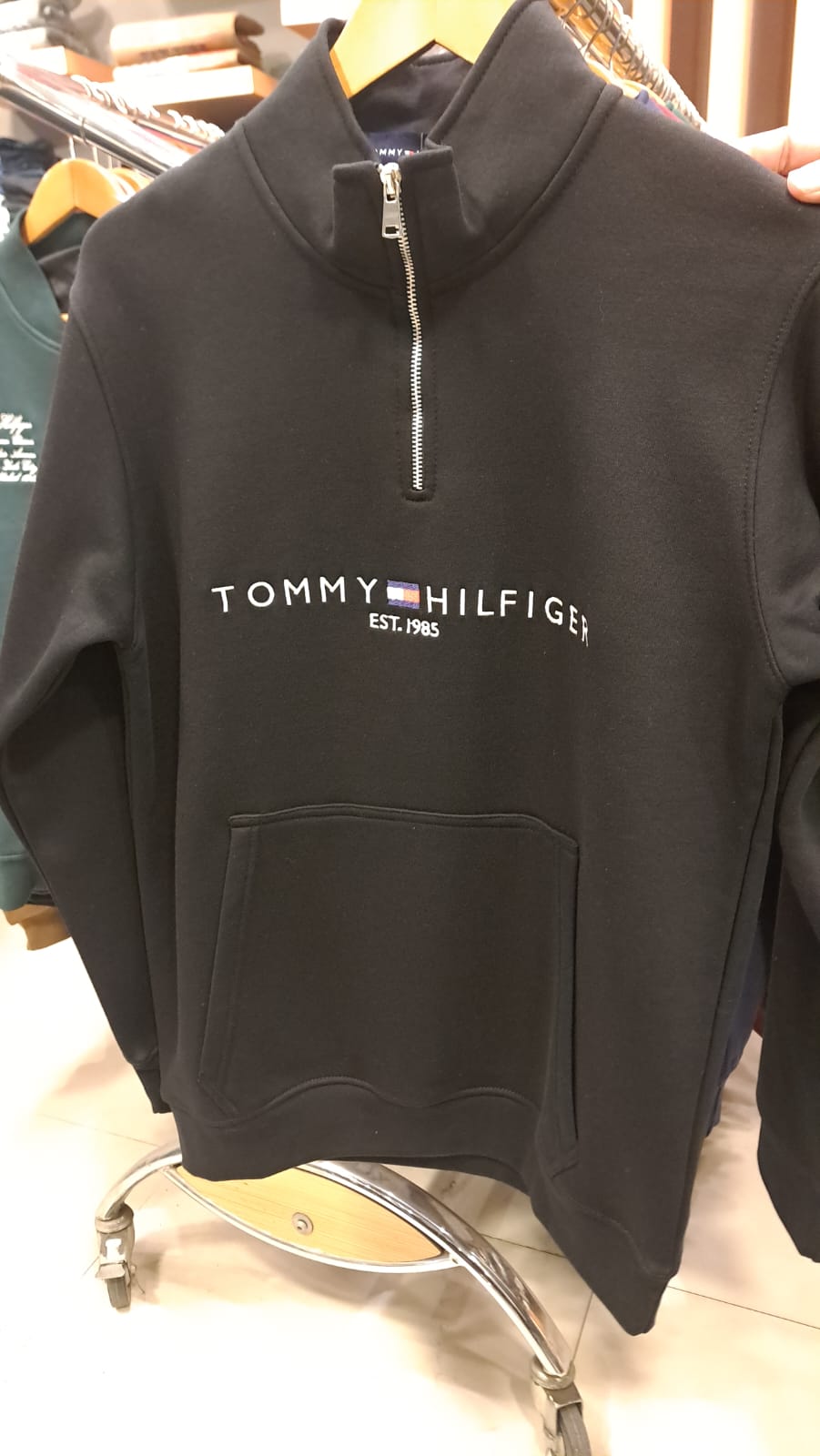 Quarter Zipper with Embroidered Logo (Black)