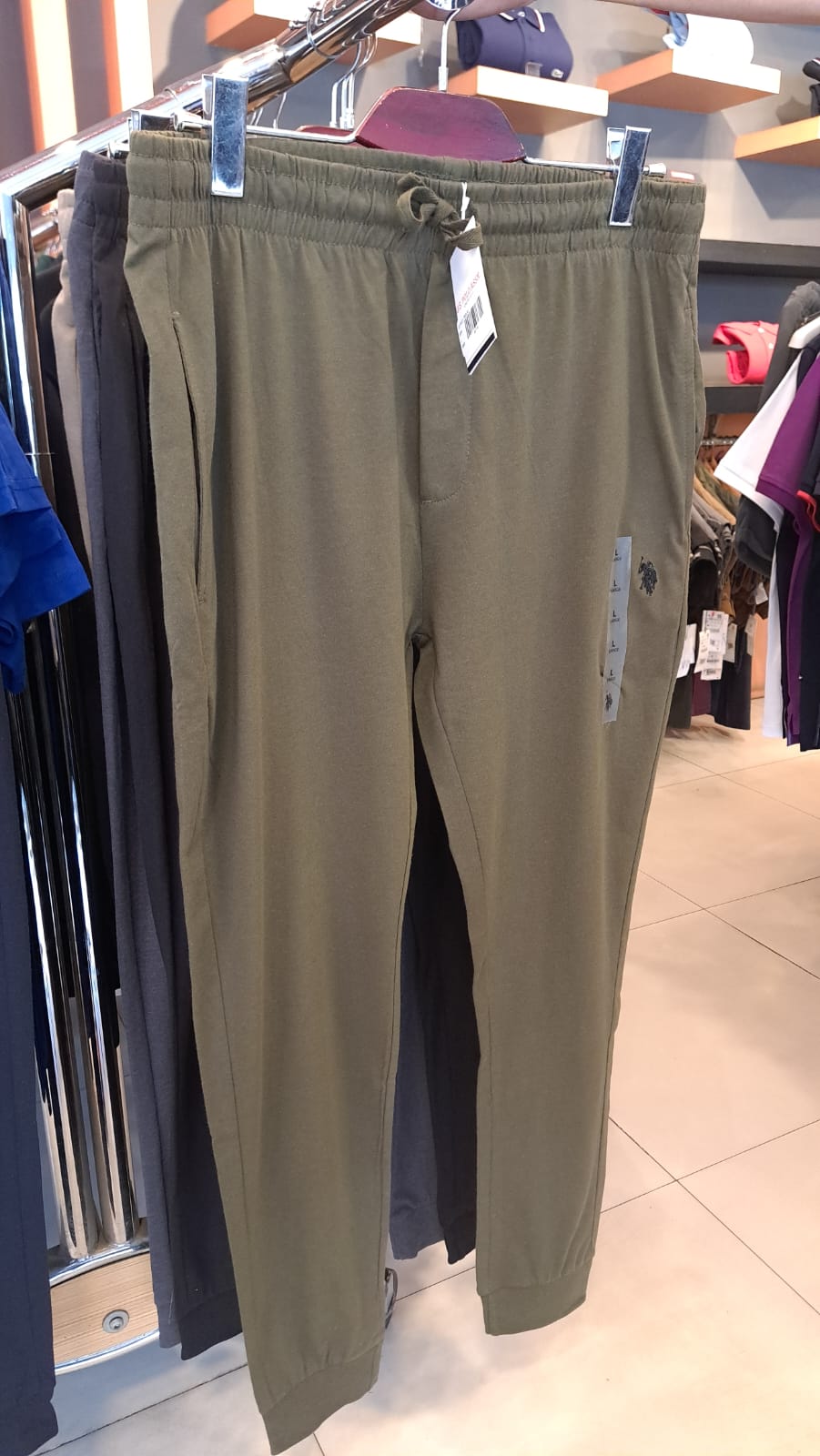 Classic Logo Cotton Jogger Pants (Olive)
