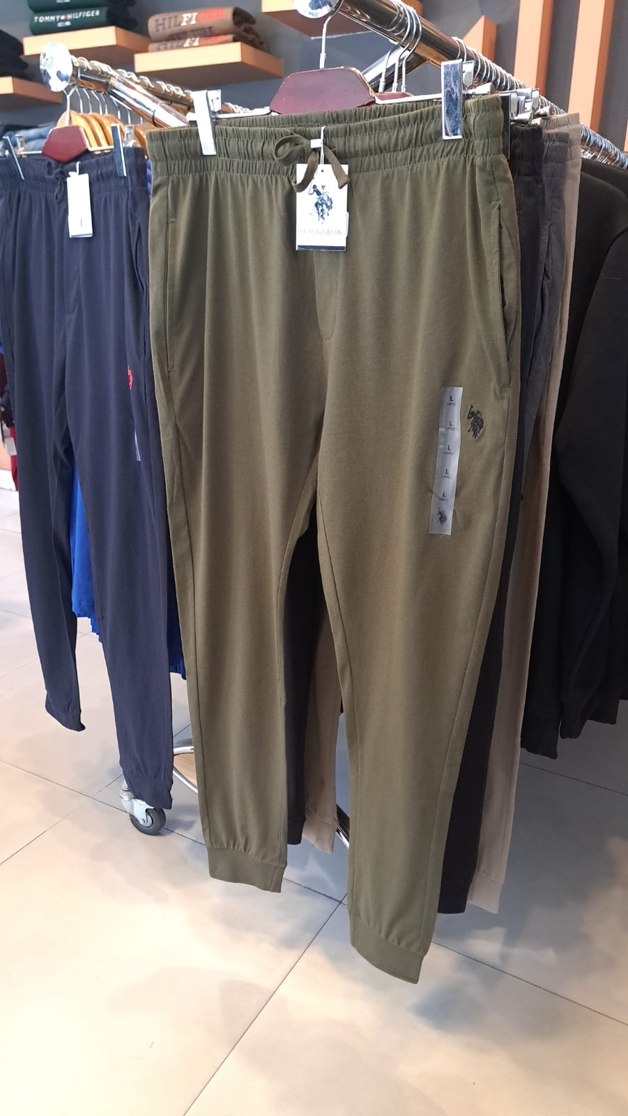 Classic Logo Cotton Jogger Pants (Olive)