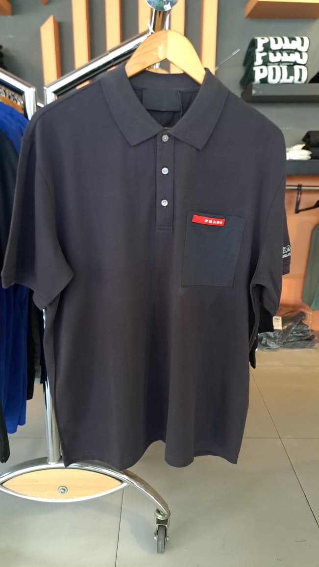 Rubber Logo Polo Shirt (Black)
