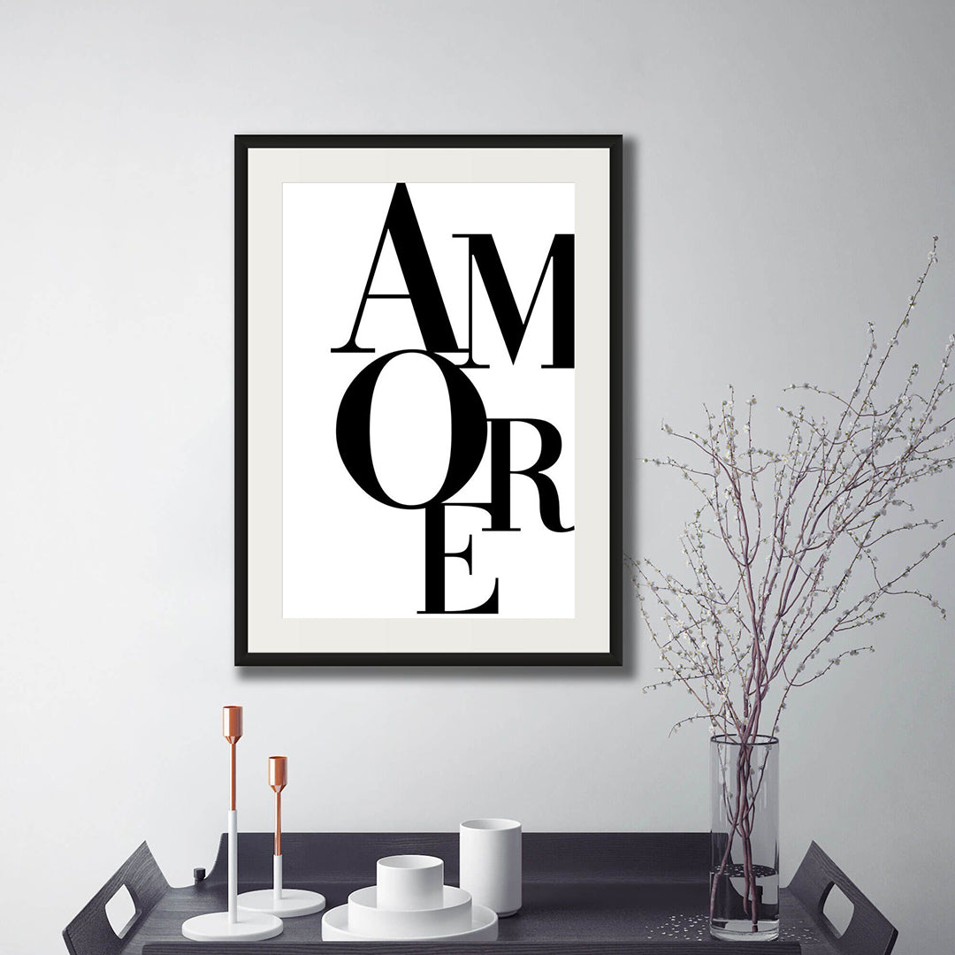 Amore Cosmic Typography Art