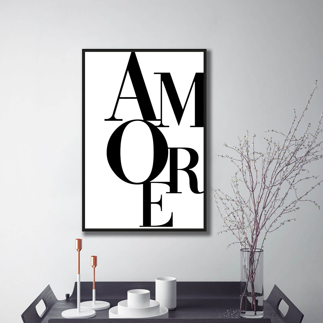 Amore Cosmic Typography Art