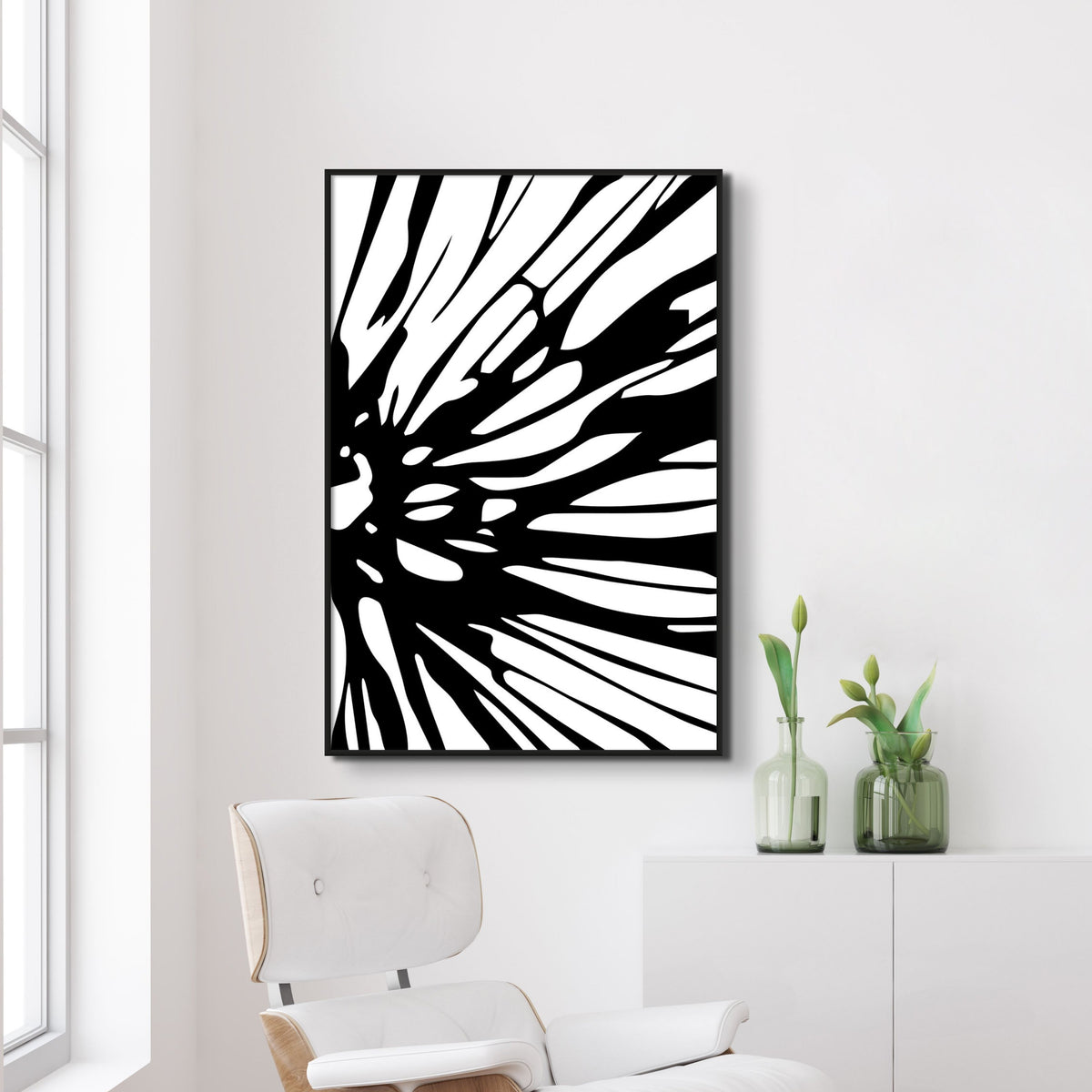 Dark Floret Abstract Art