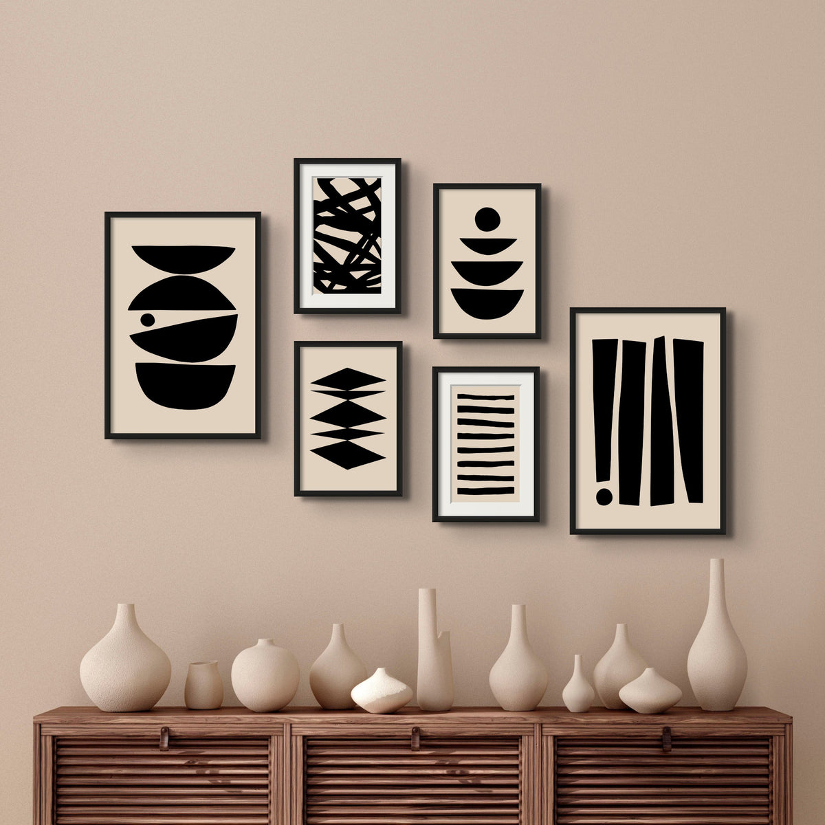 Black Abstract Aesthetic Wall Gallery Set