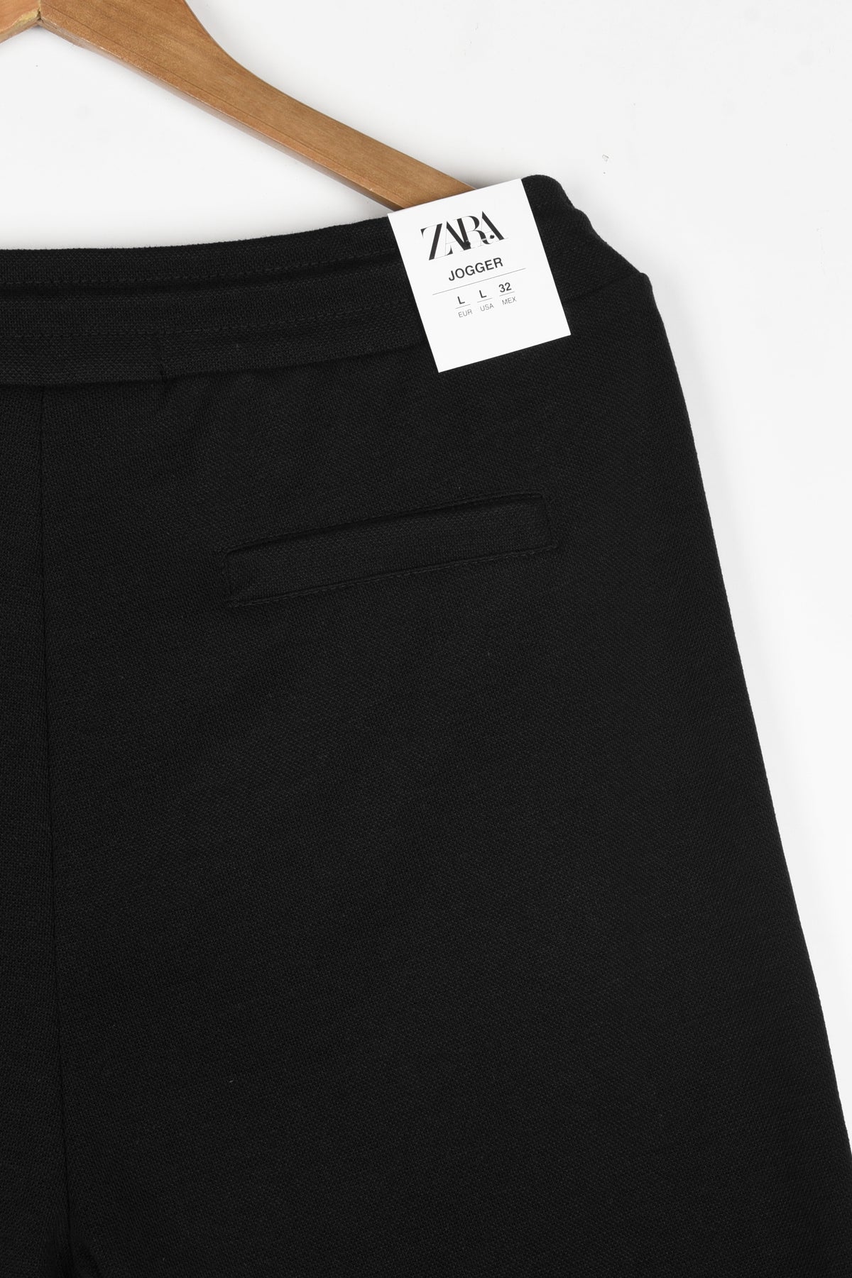 ZARA SLIM TEXTURED JOGGER PANTS (BLACK)
