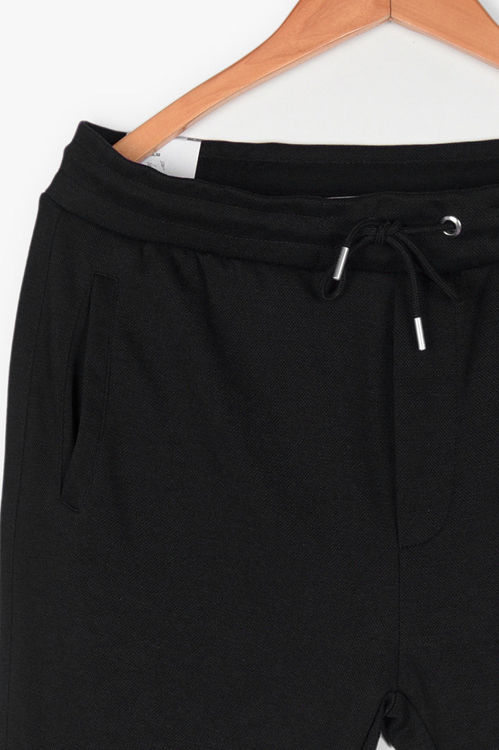ZARA SLIM TEXTURED JOGGER PANTS (BLACK)