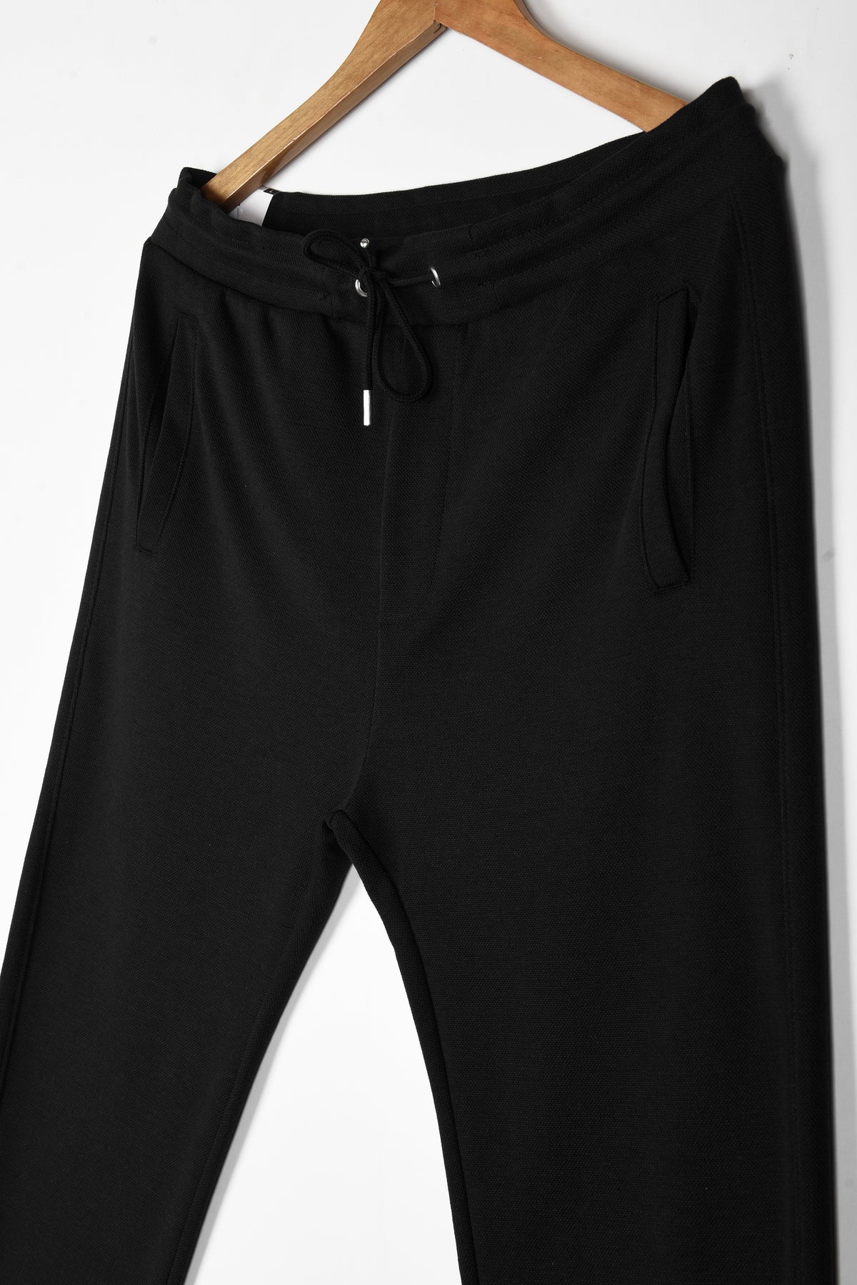 ZARA SLIM TEXTURED JOGGER PANTS (BLACK)