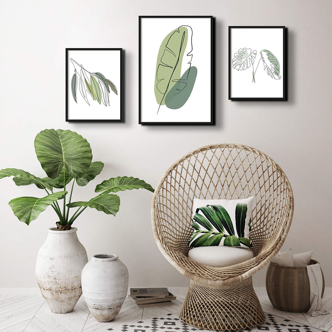 Green Leaves Wall Gallery Set