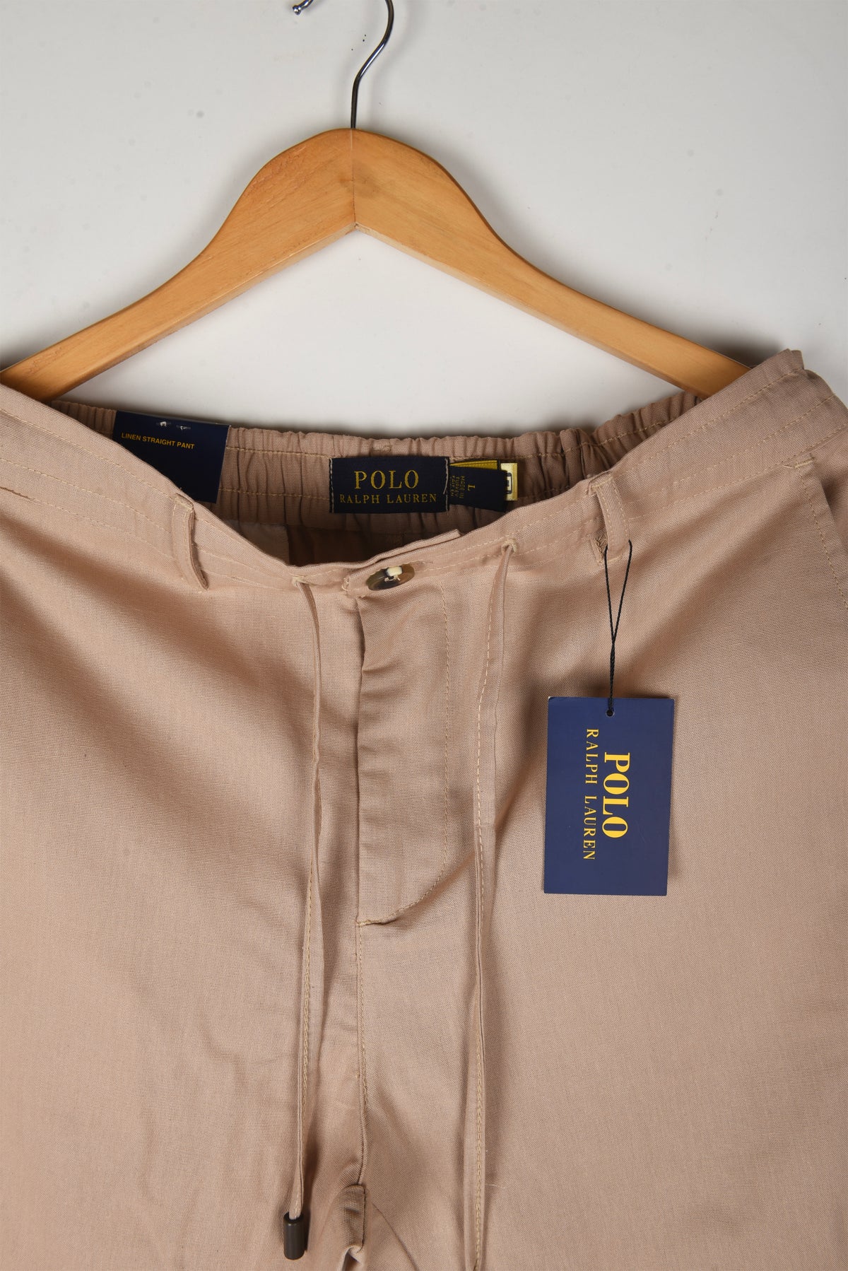 LINEN WEAVE CLASSIC KHAKI TROUSERS