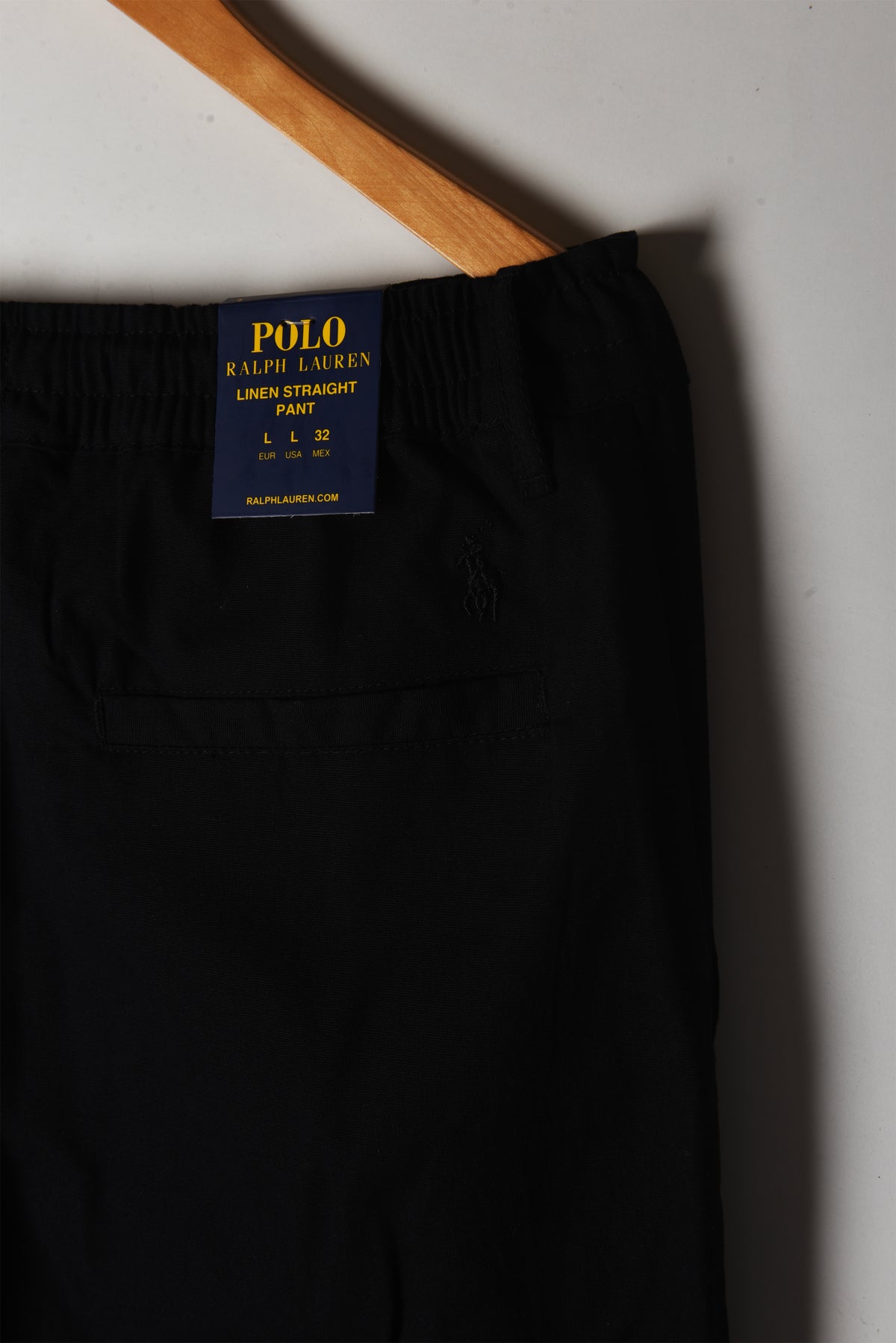 LINEN WEAVE BLACK TROUSERS