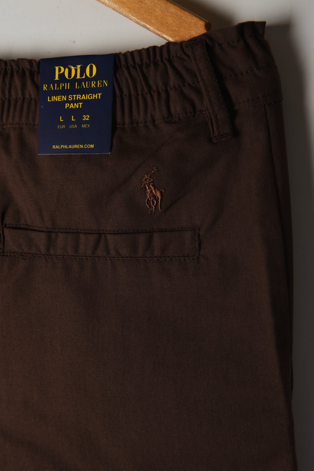 LINEN WEAVE DARK BROWN TROUSERS