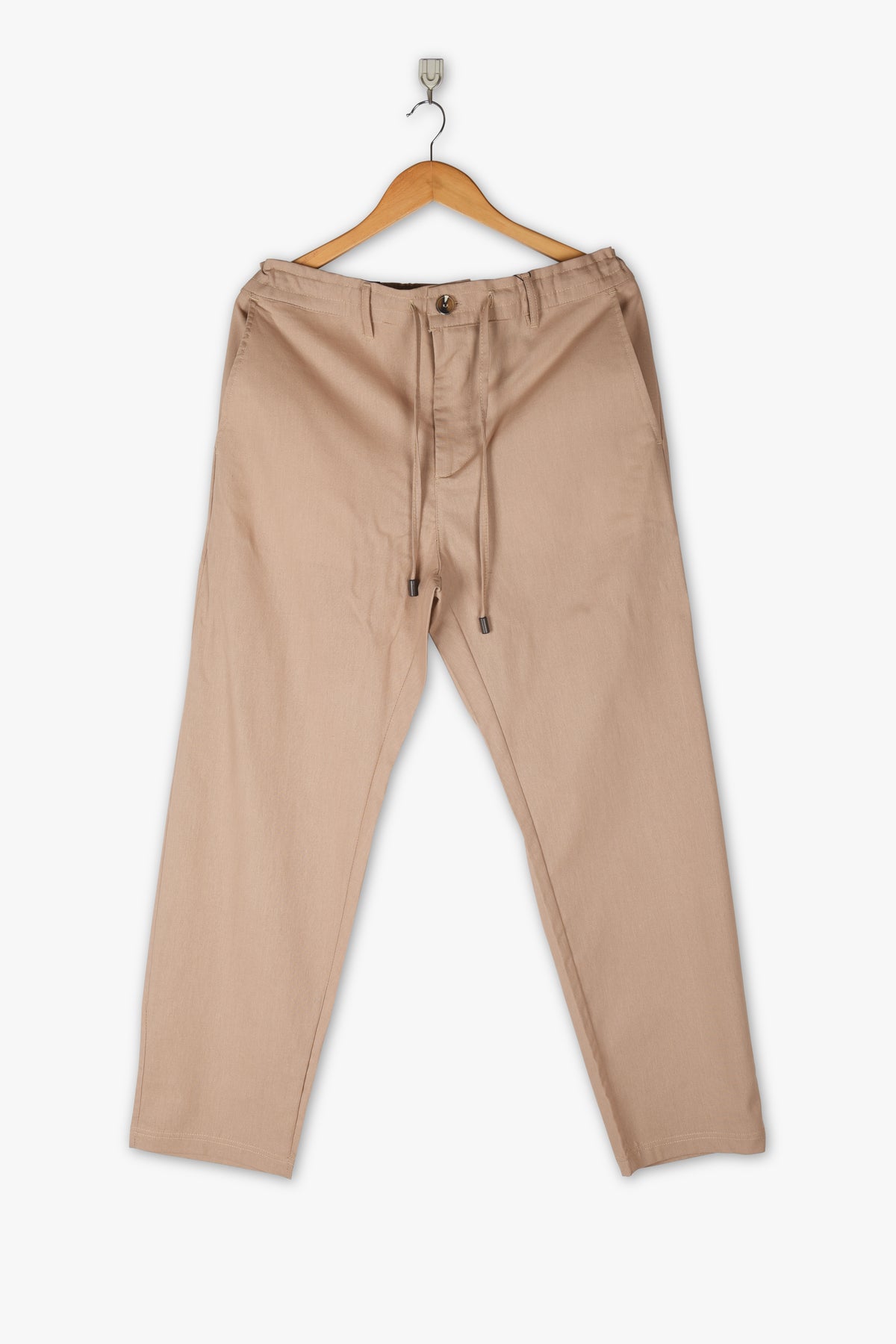 LINEN WEAVE CLASSIC KHAKI TROUSERS
