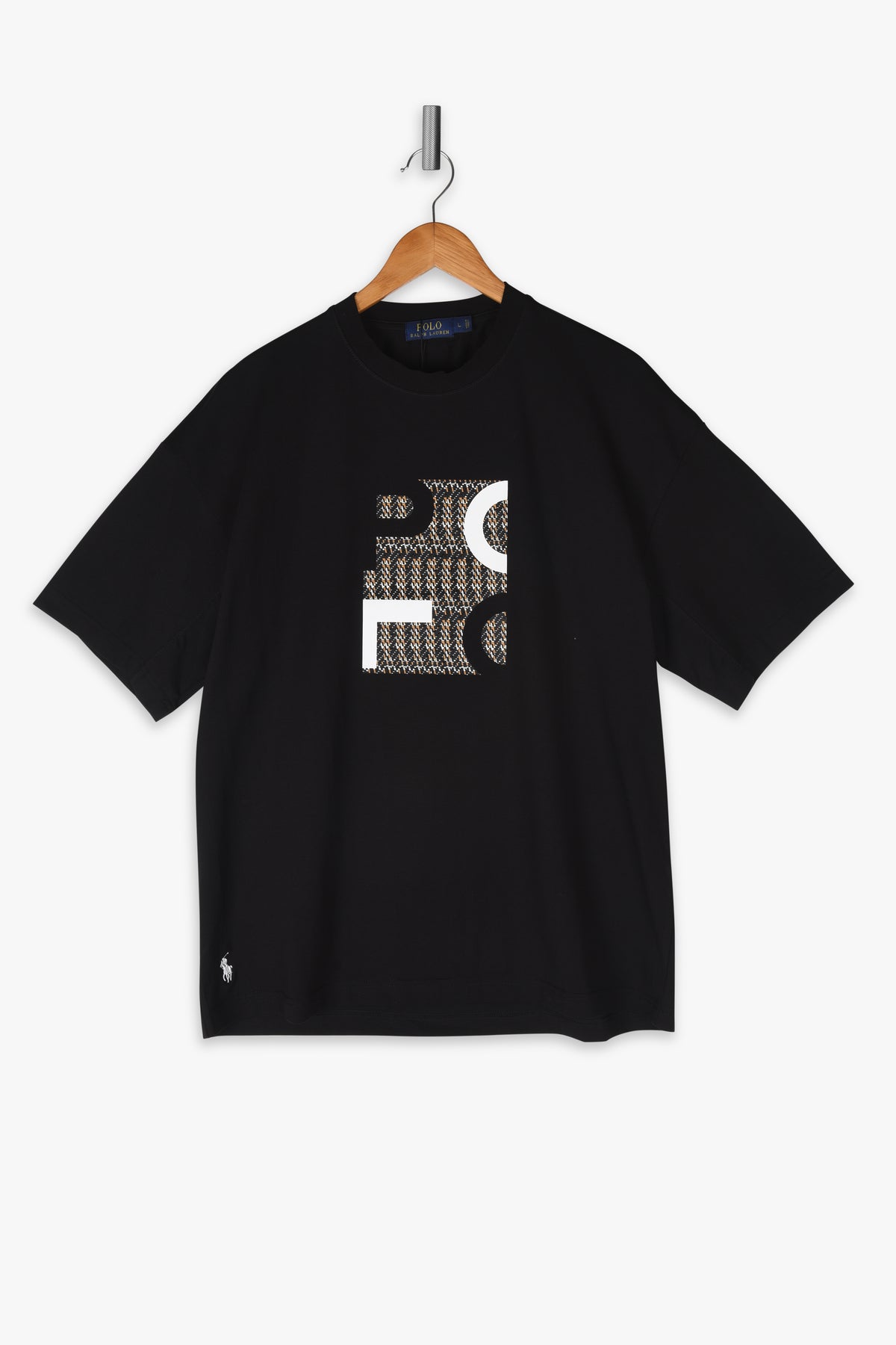 Over Sized Heritage Monogram Black T-shirt
