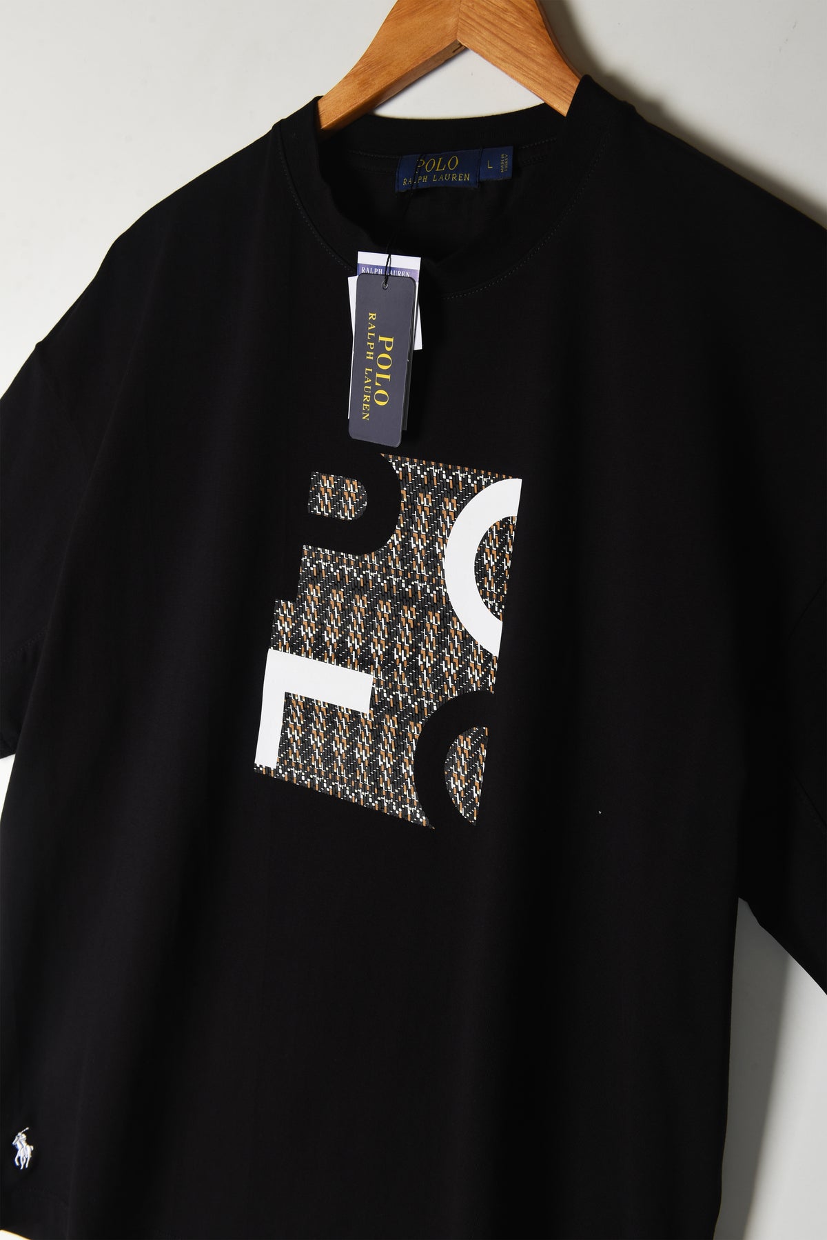 Over Sized Heritage Monogram Black T-shirt