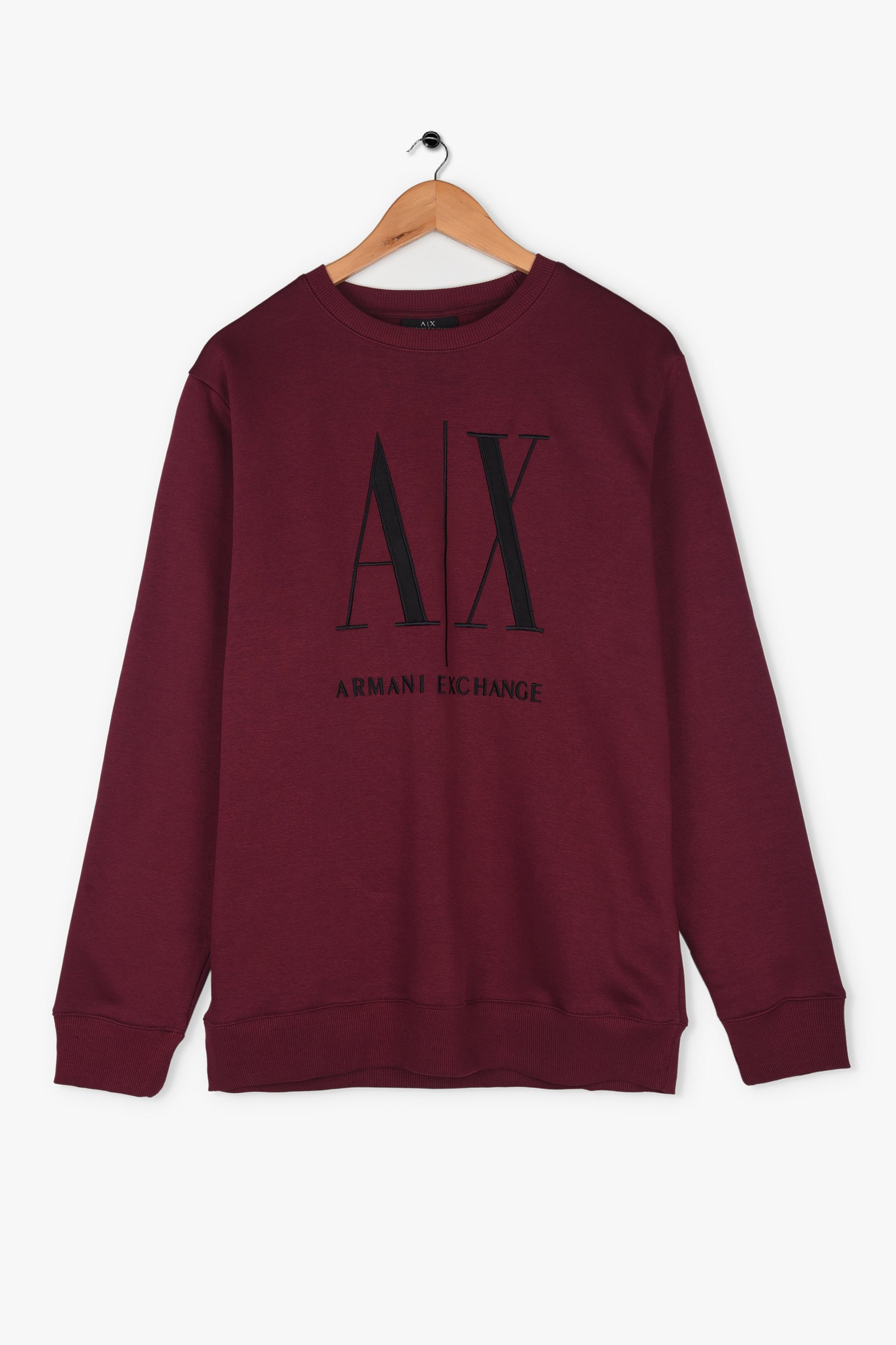 ARMANI ENLARGED EMBROIDERED LOGO SWEATSHIRT