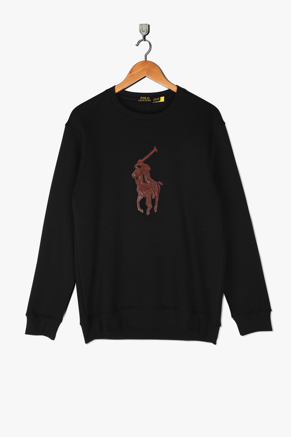 Pony Embroidered Patch Sweatshirt (Black)