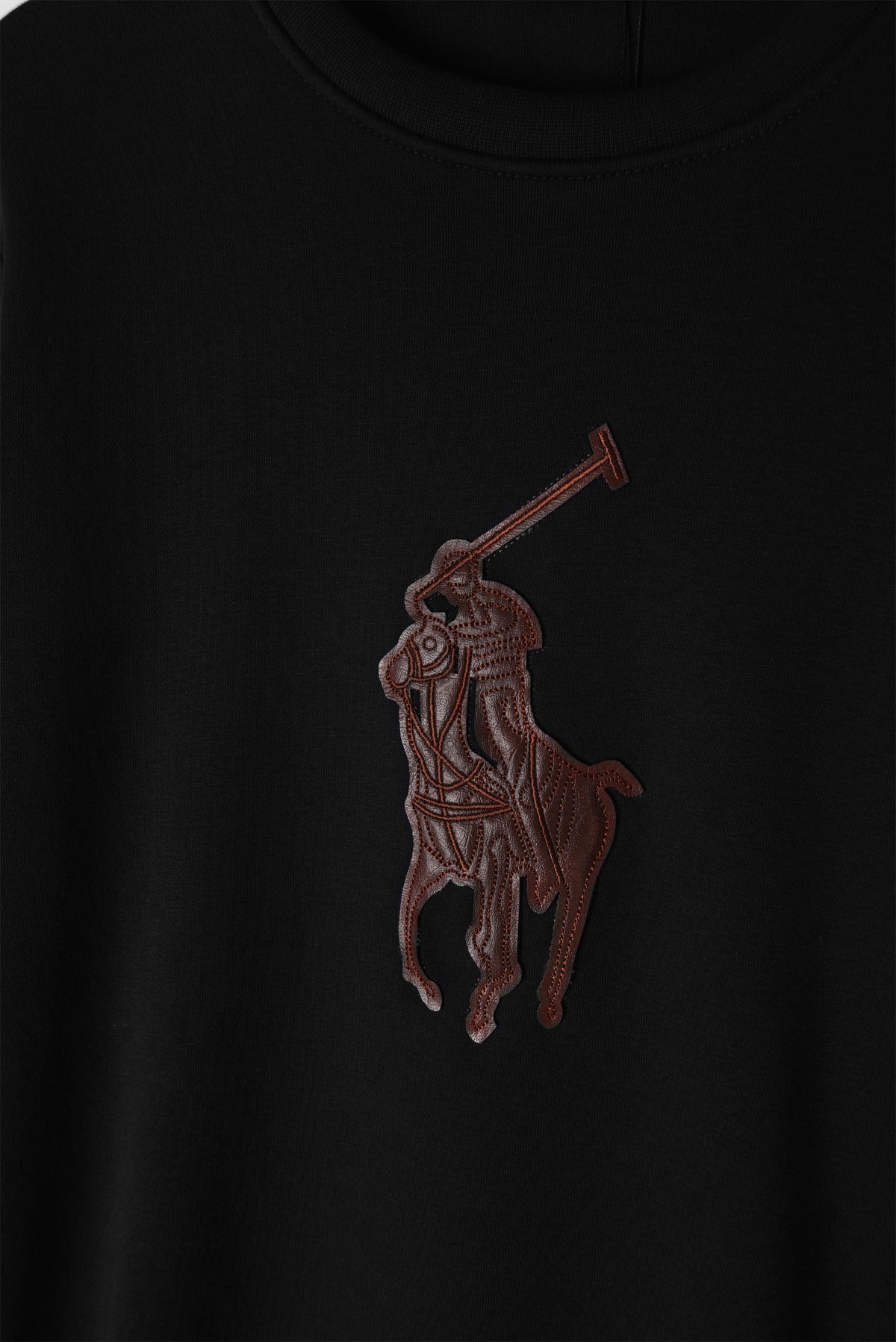 Pony Embroidered Patch Sweatshirt (Black)