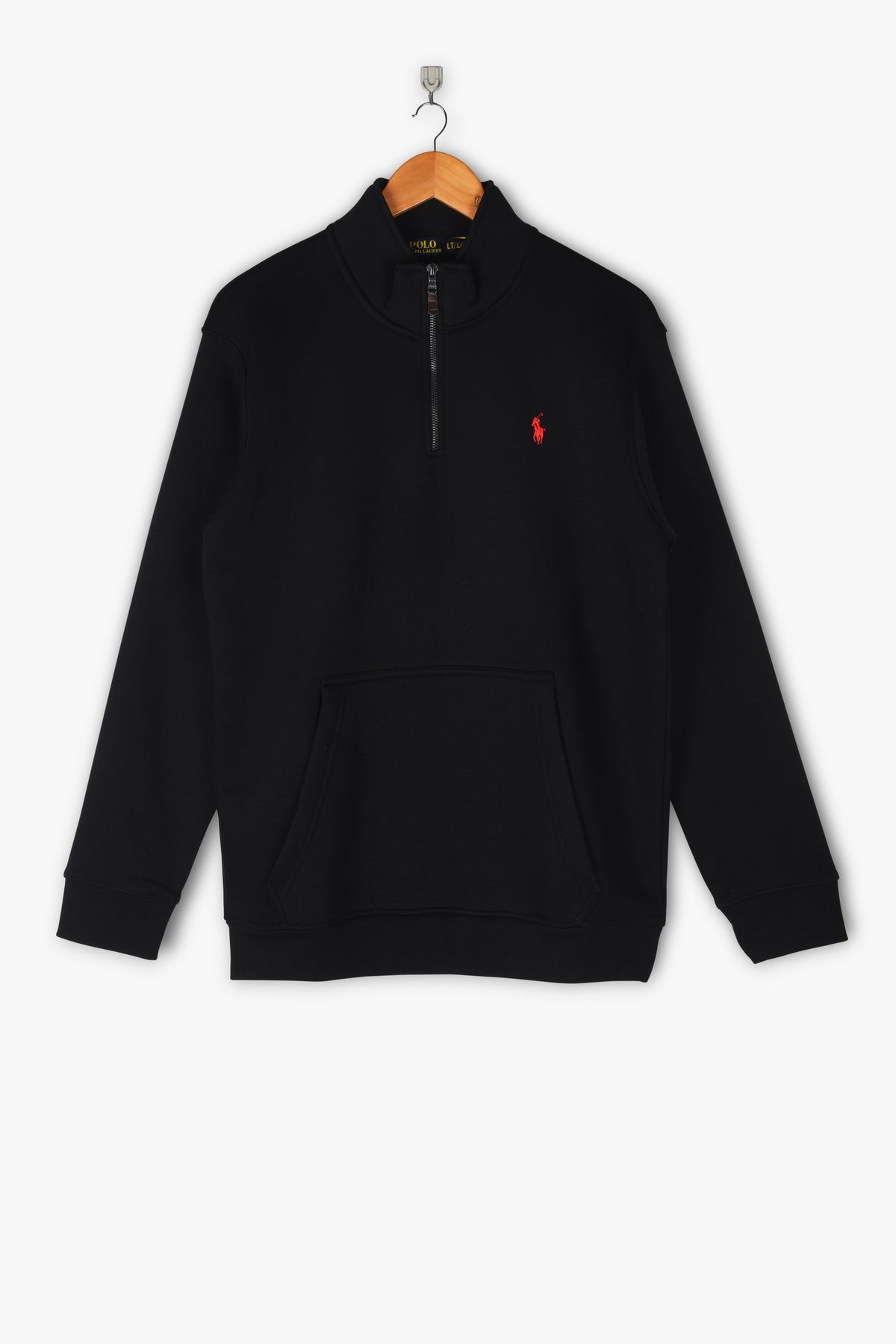 Embroidered Pony Quarter Zipper (Black)