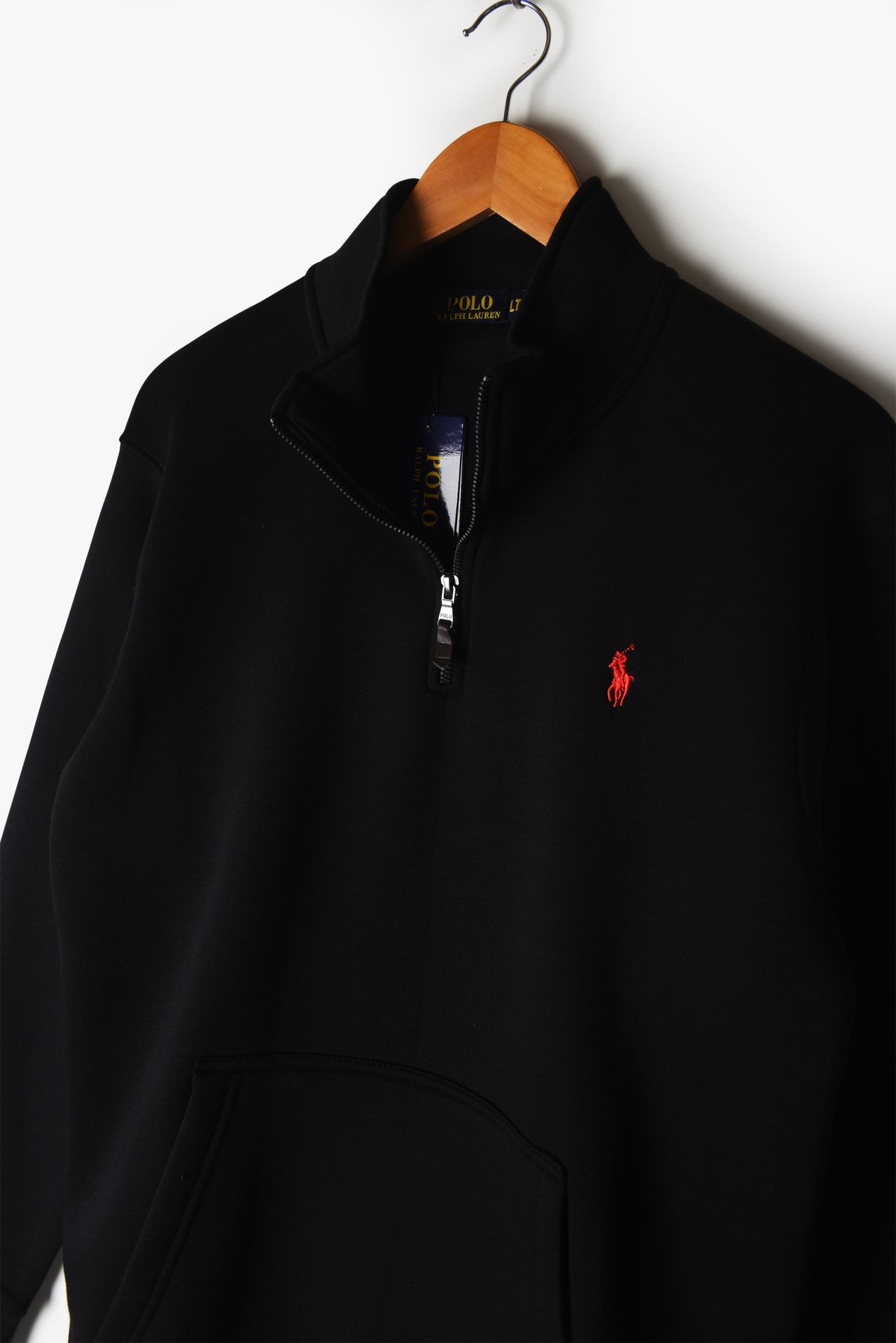 Embroidered Pony Quarter Zipper (Black)