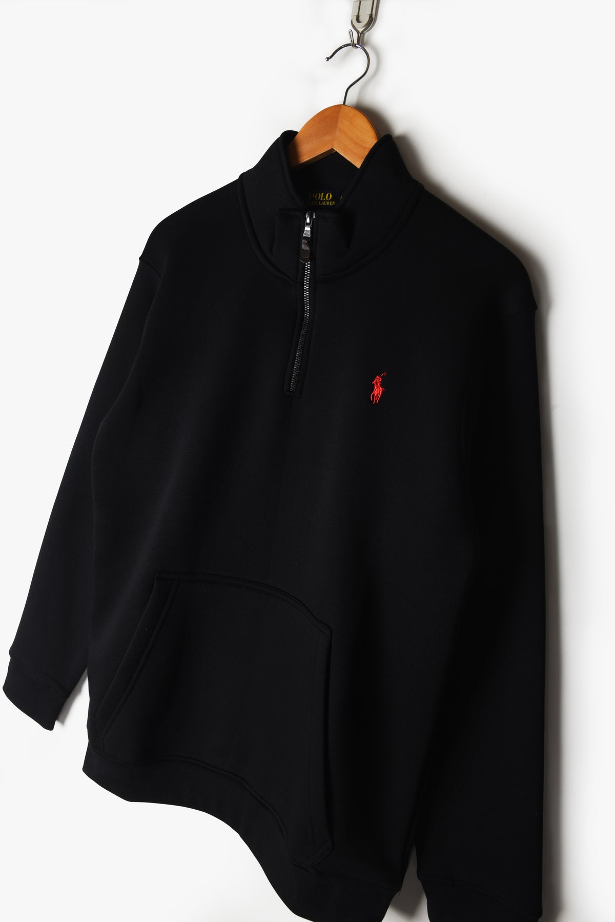 Embroidered Pony Quarter Zipper (Black)