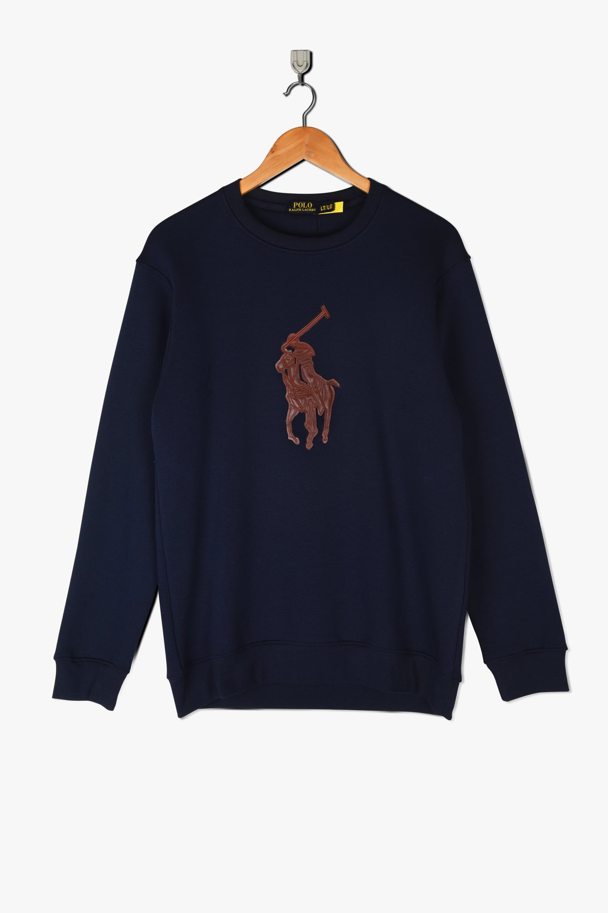 Pony Embroidered Patch Sweatshirt (Navy)