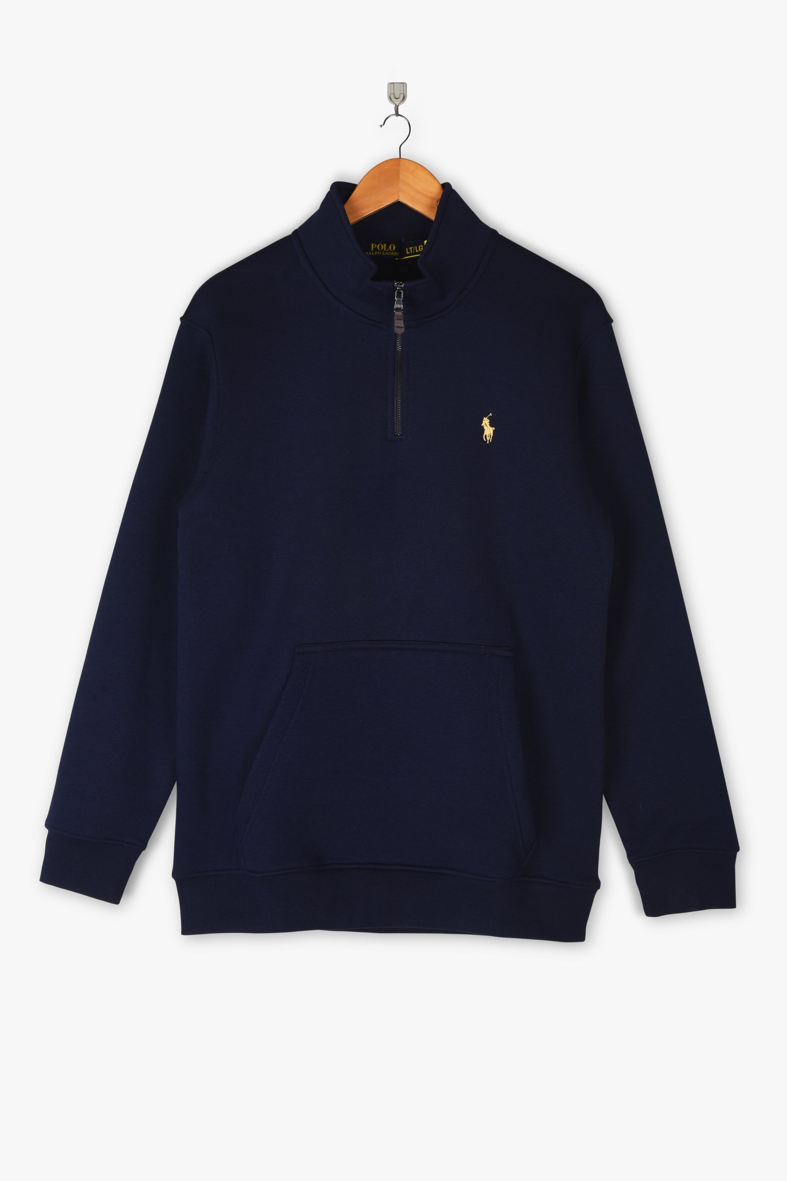 Embroidered Pony Quarter Zipper (Navy)