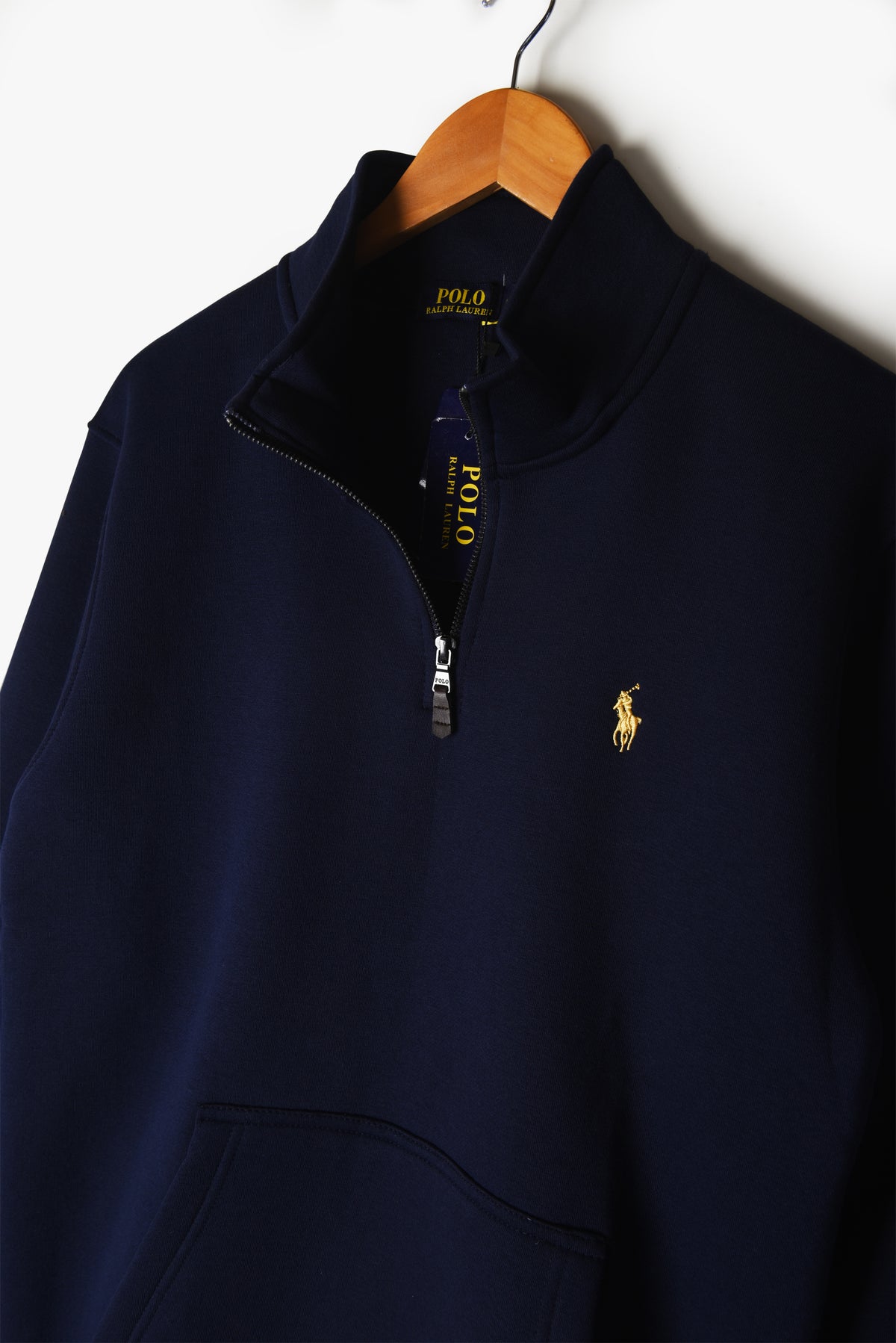 Embroidered Pony Quarter Zipper (Navy)