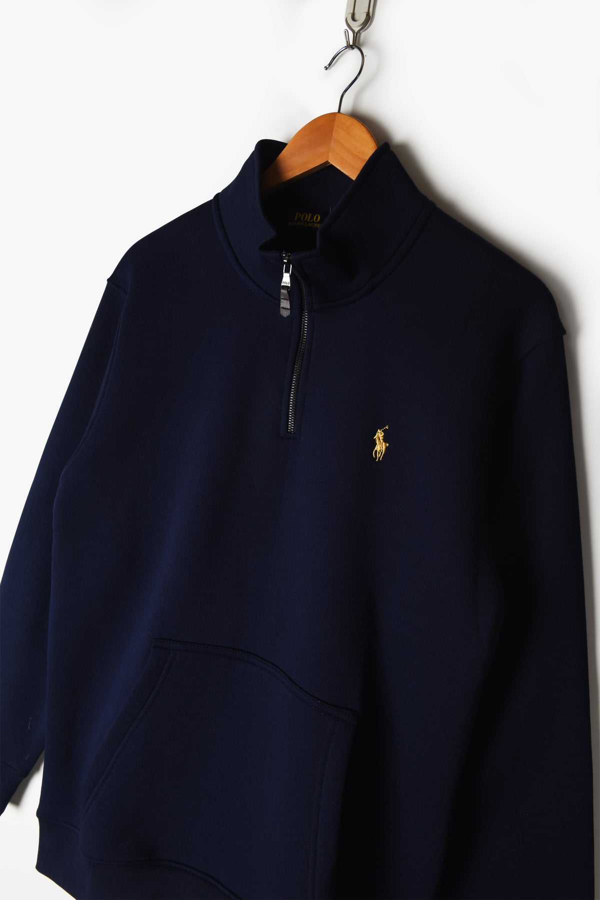 Embroidered Pony Quarter Zipper (Navy)