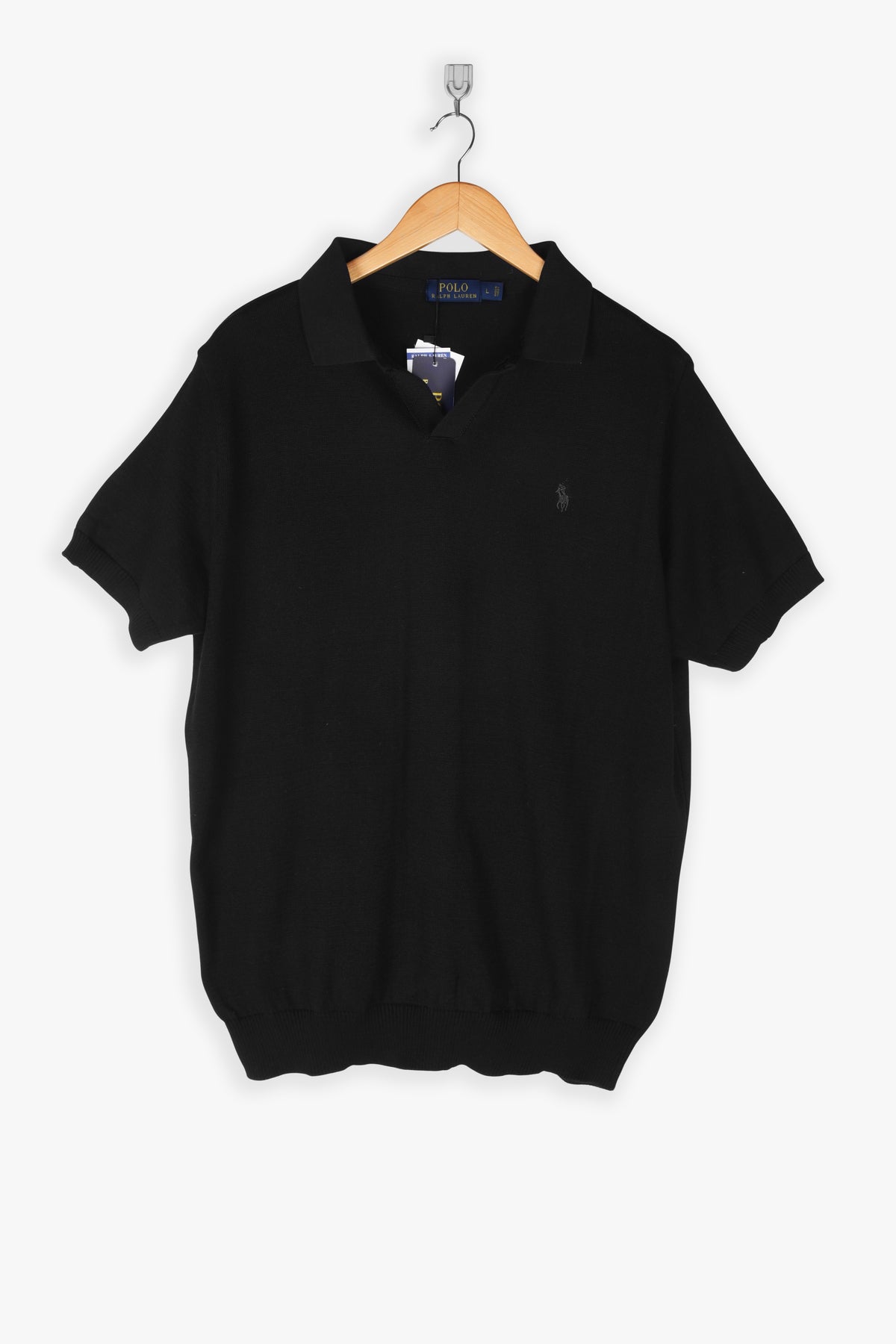 Small Pony Knitted Black Polo