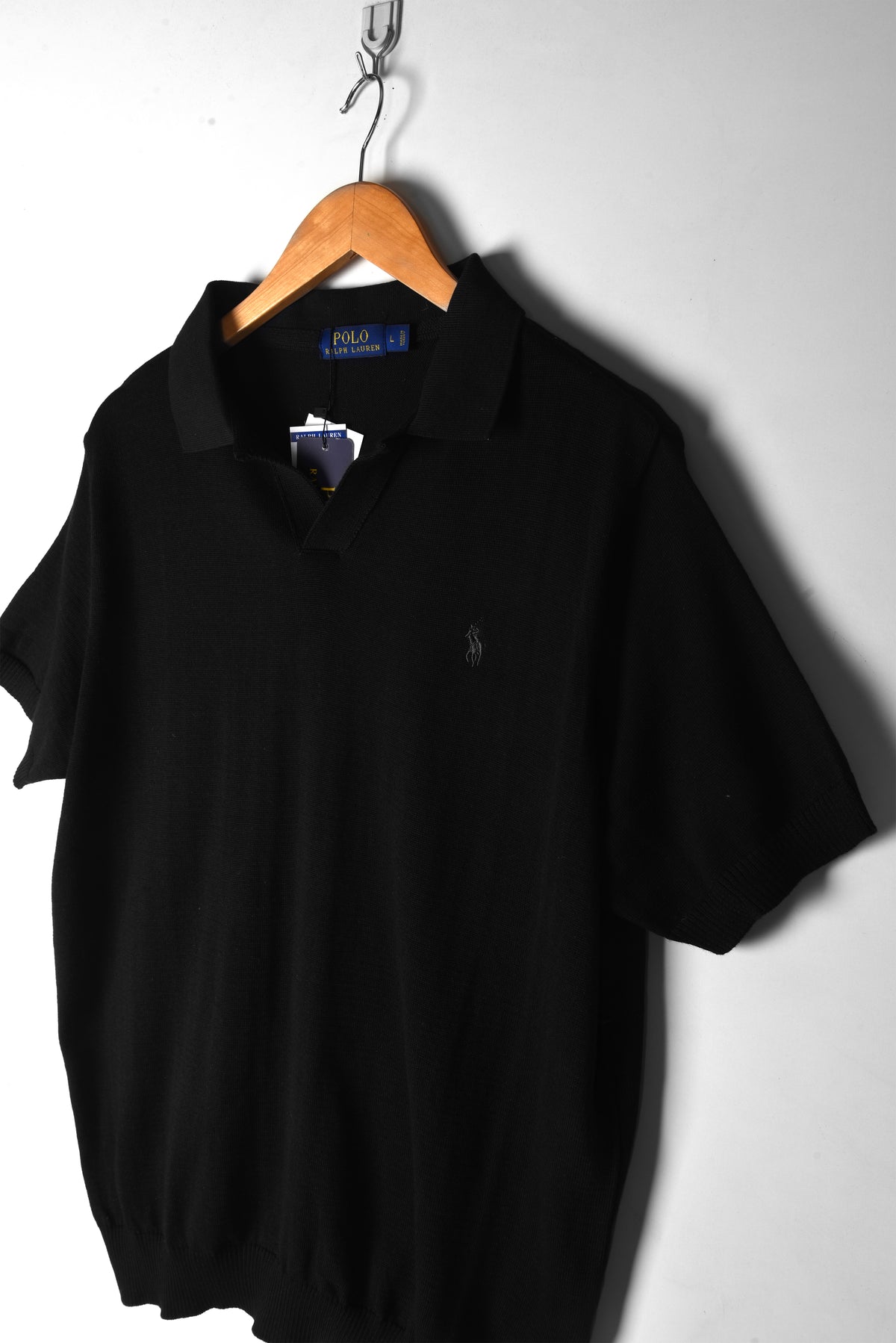 Small Pony Knitted Black Polo