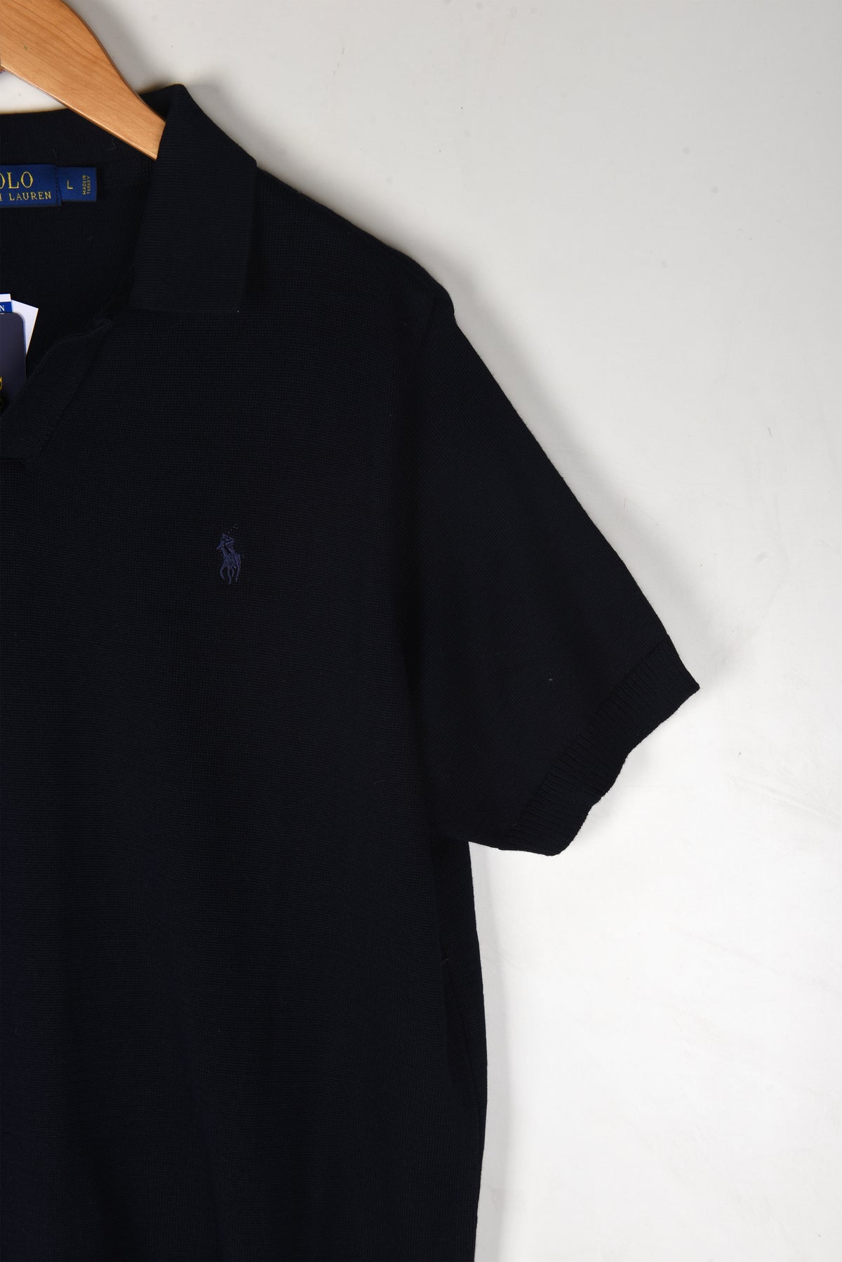 Small Pony Knitted Navy Polo