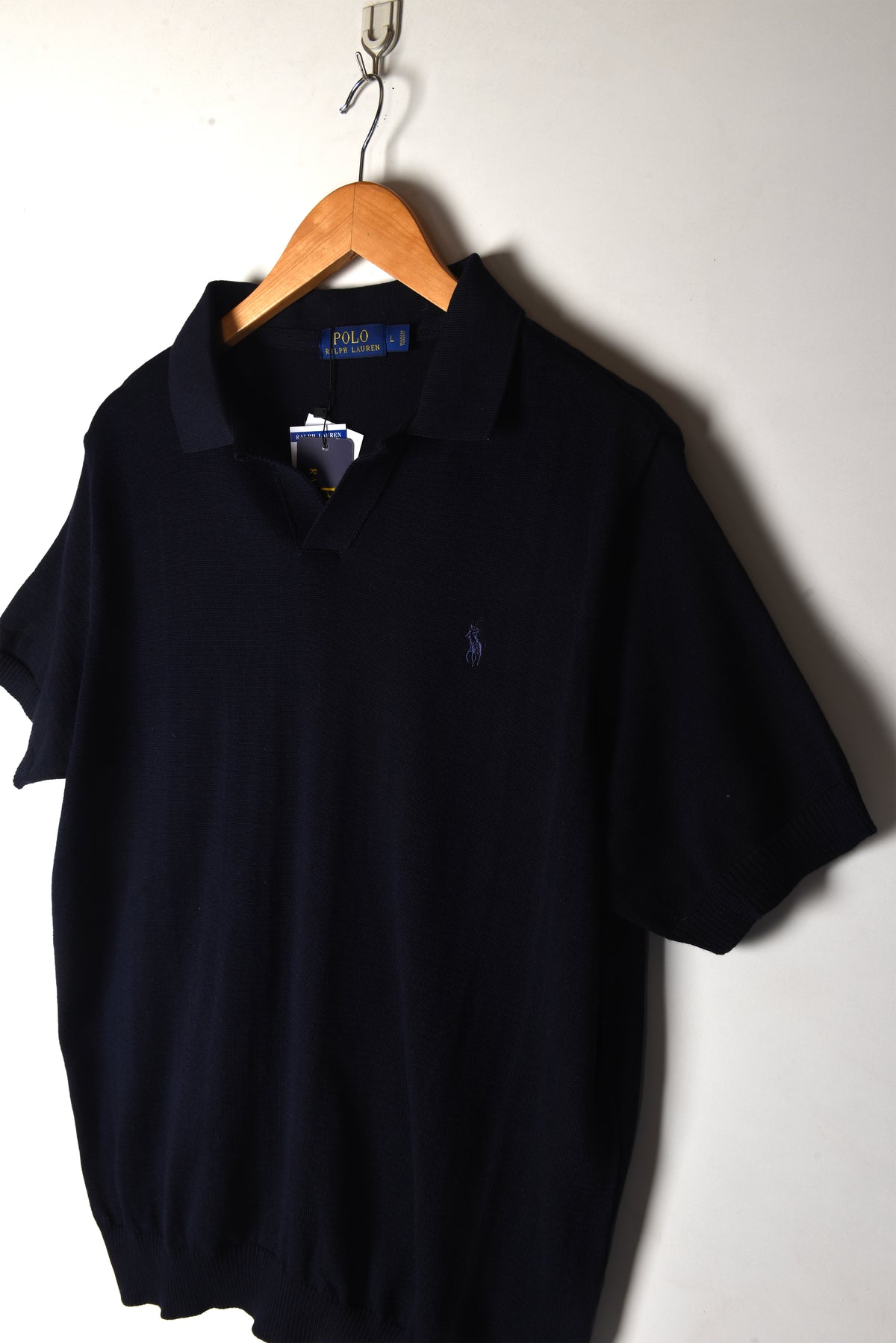 Small Pony Knitted Navy Polo