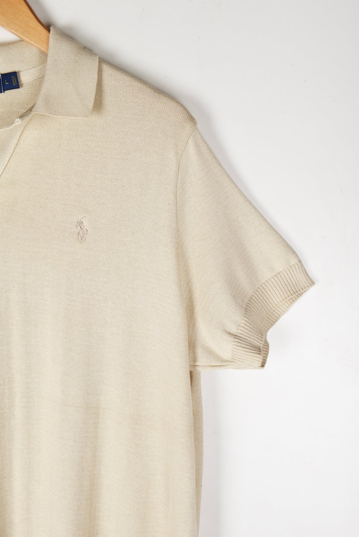 Small Pony Knitted Off White Polo