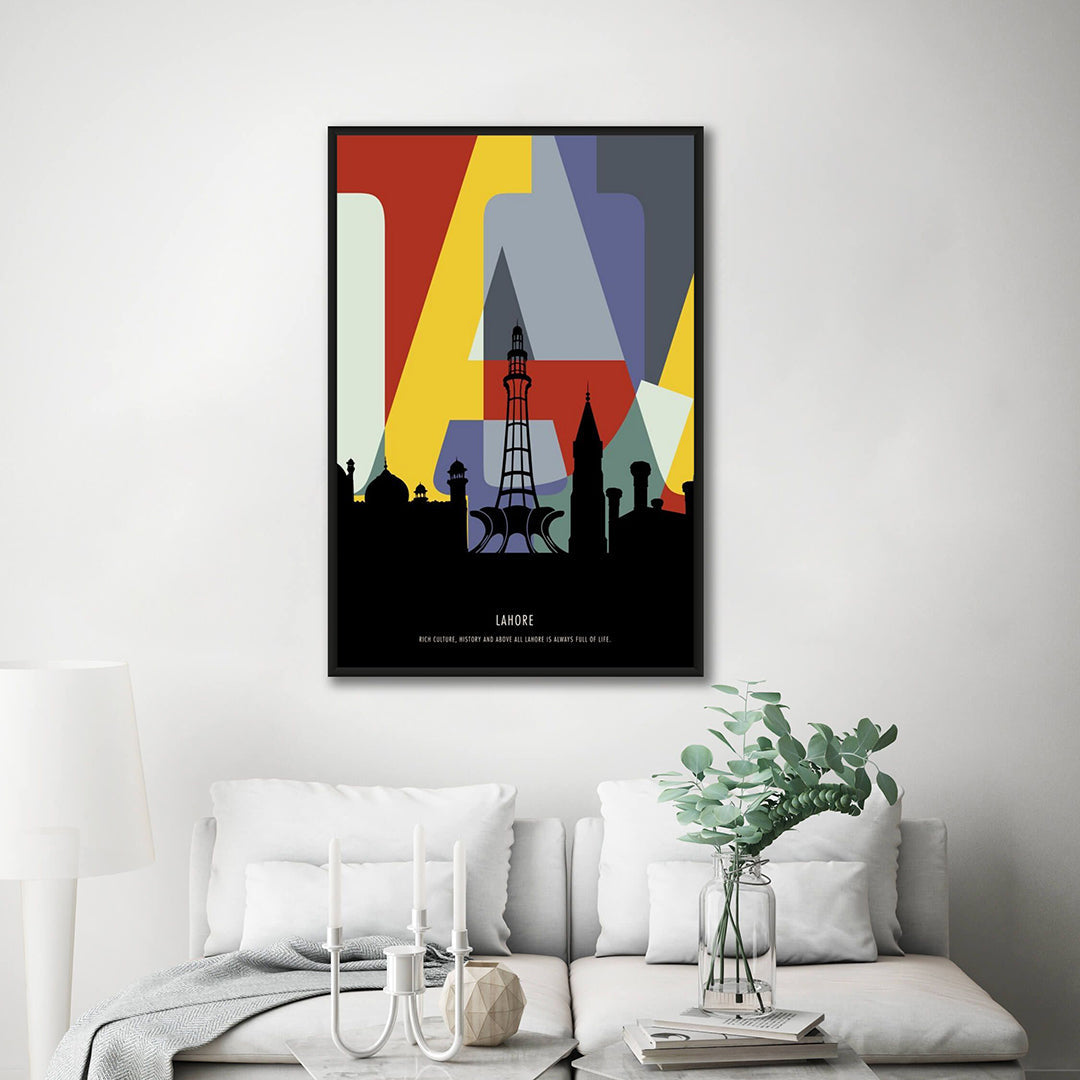 Lahore Skyline and Typography Initials Fusion