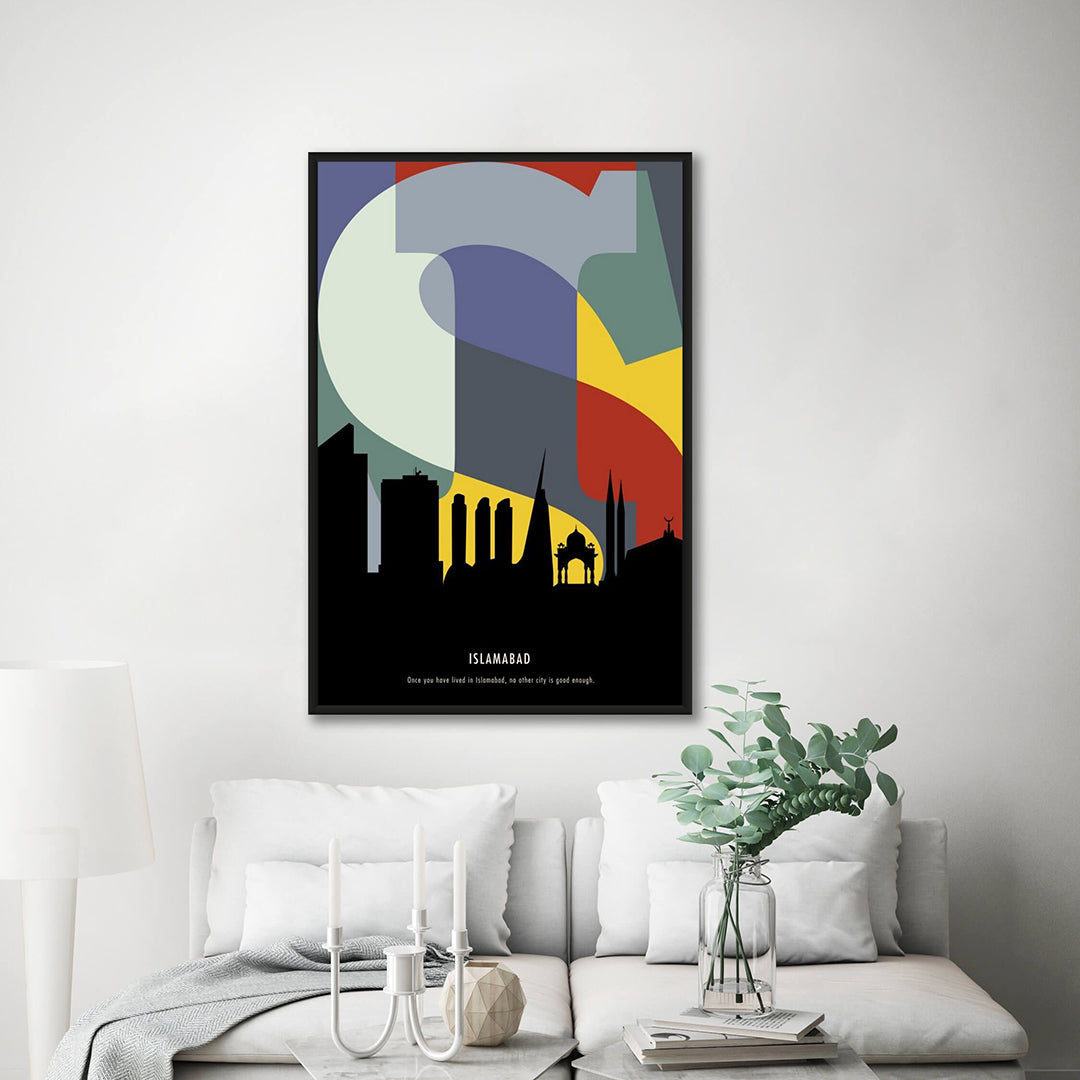 Islamabad Skyline and Typography Initials Fusion